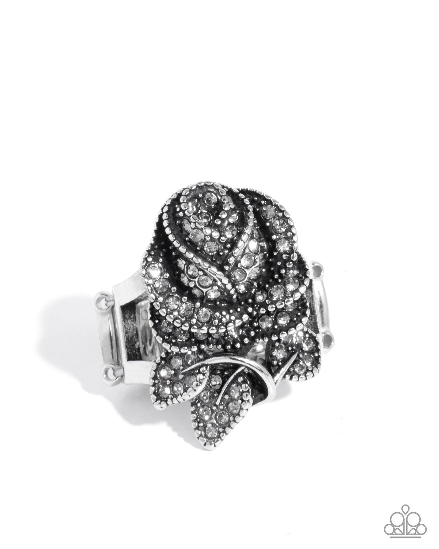 Rosy Residence - Silver Rose Ring - Paparazzi Accessories