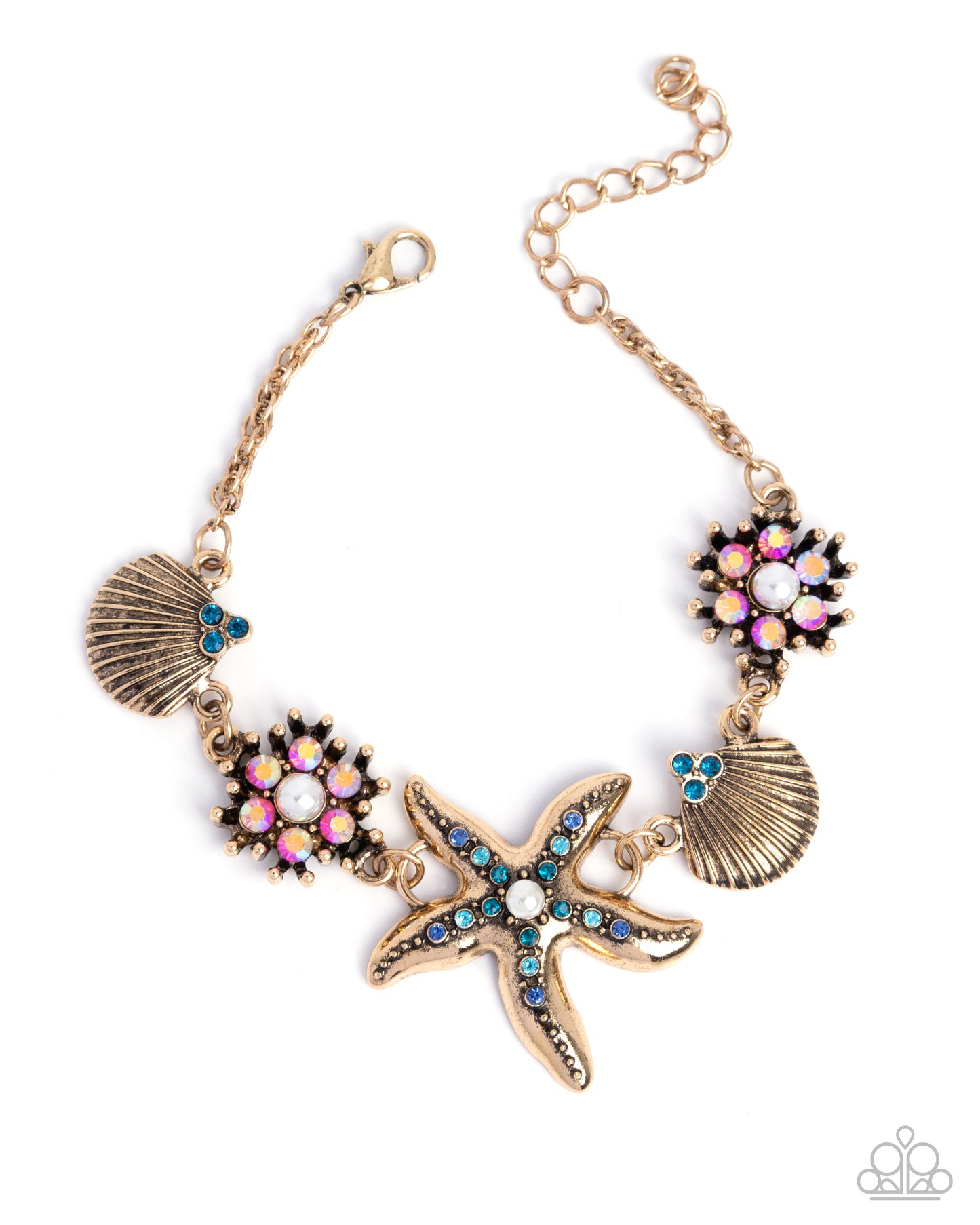Complete Look - "Starfish Song - Blue Necklace" & "Starfish Single - Blue Bracelet"