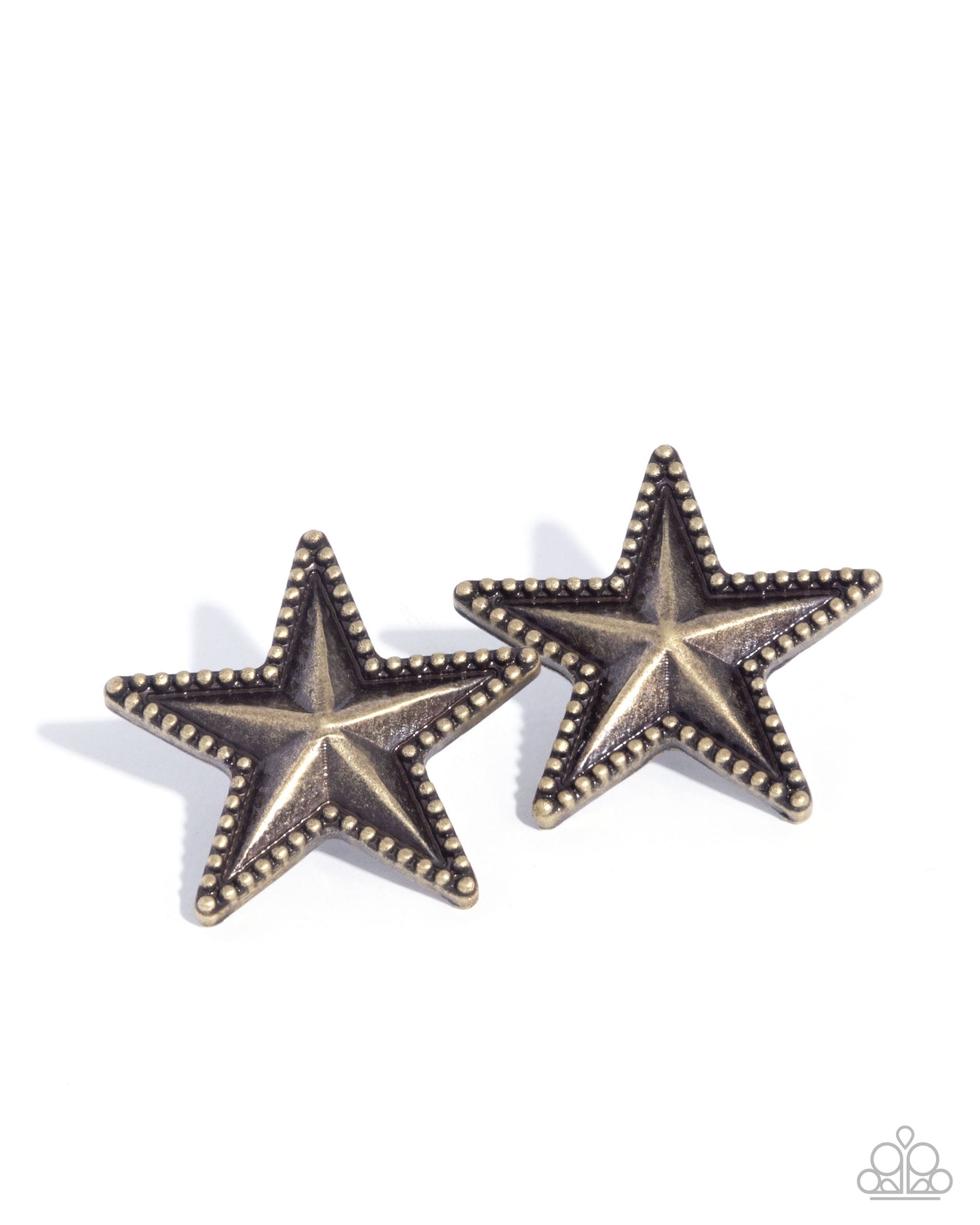 Staunch Studs - Brass Star Post Back Earrings - Paparazzi Accessories