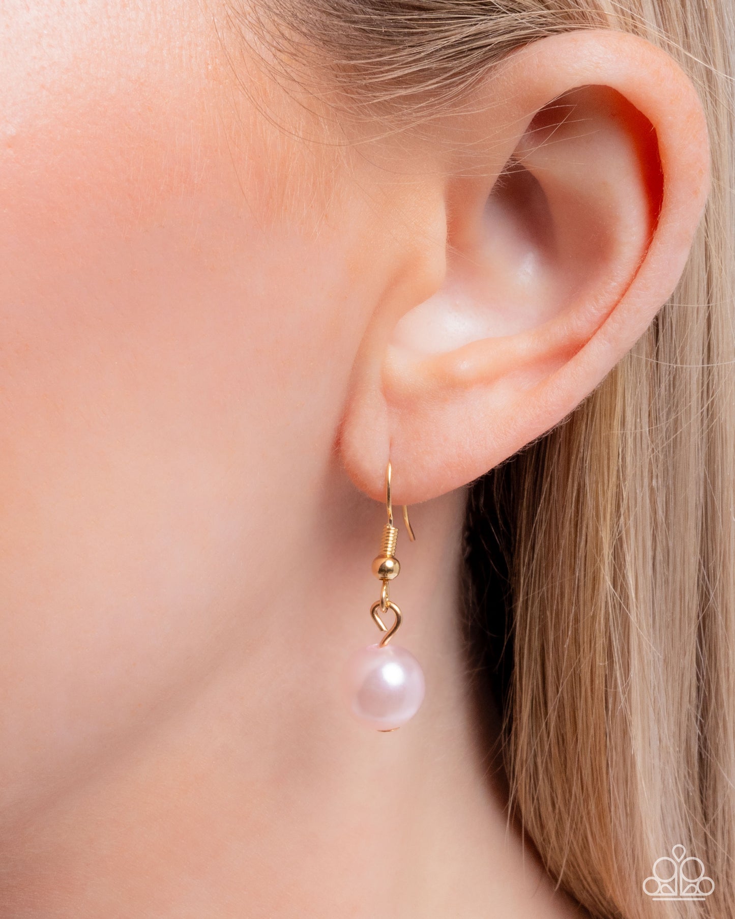 Valiantly Verdant - Pink Iridescent Gem, Gold Flower Necklace - Paparazzi Accessories