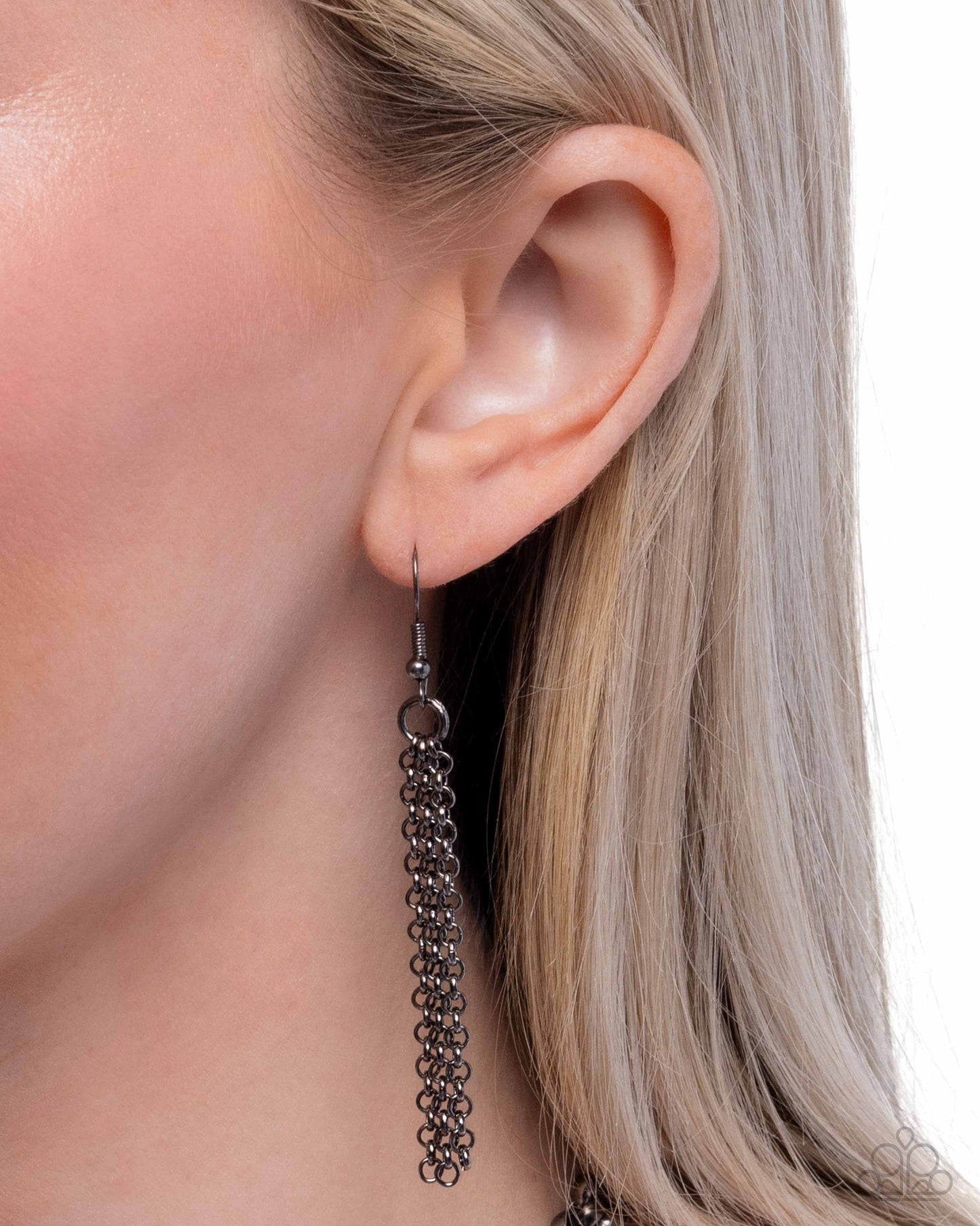 Double Demand - Black Gunmetal Chicker Style Necklace - Paparazzi Accessories
