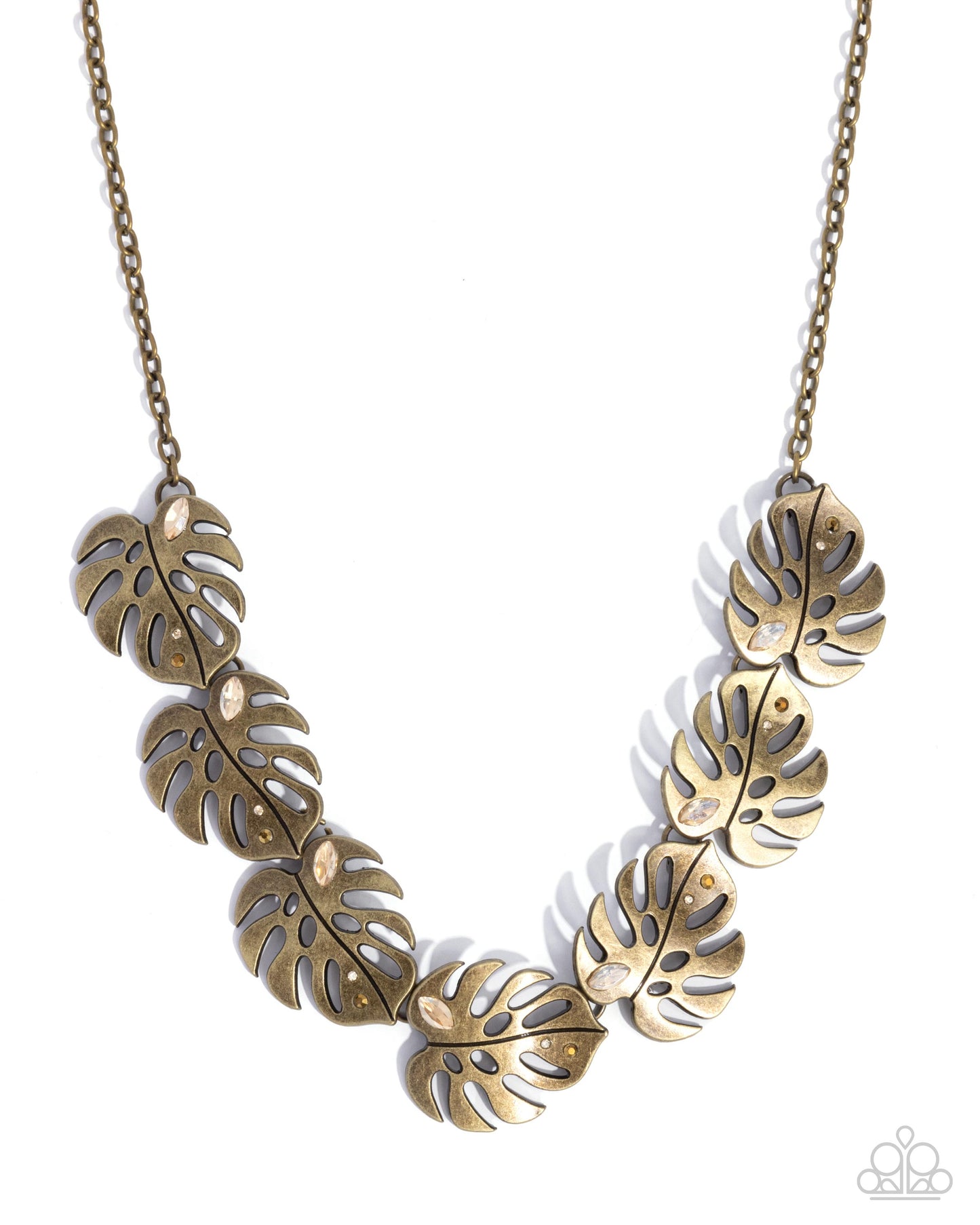 Leafy Legato - Brass Leaf Necklace - Paparazzi Accessories