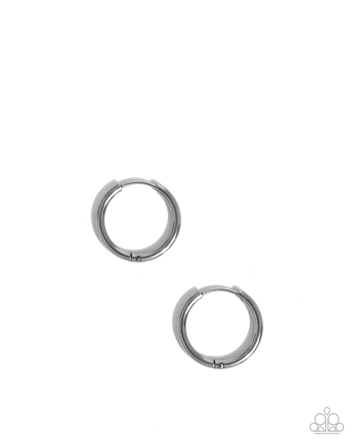 Sinuously Stainless - Silver - Stainless Steel Hinge Hoop Earrings - Paparazzi Accessories