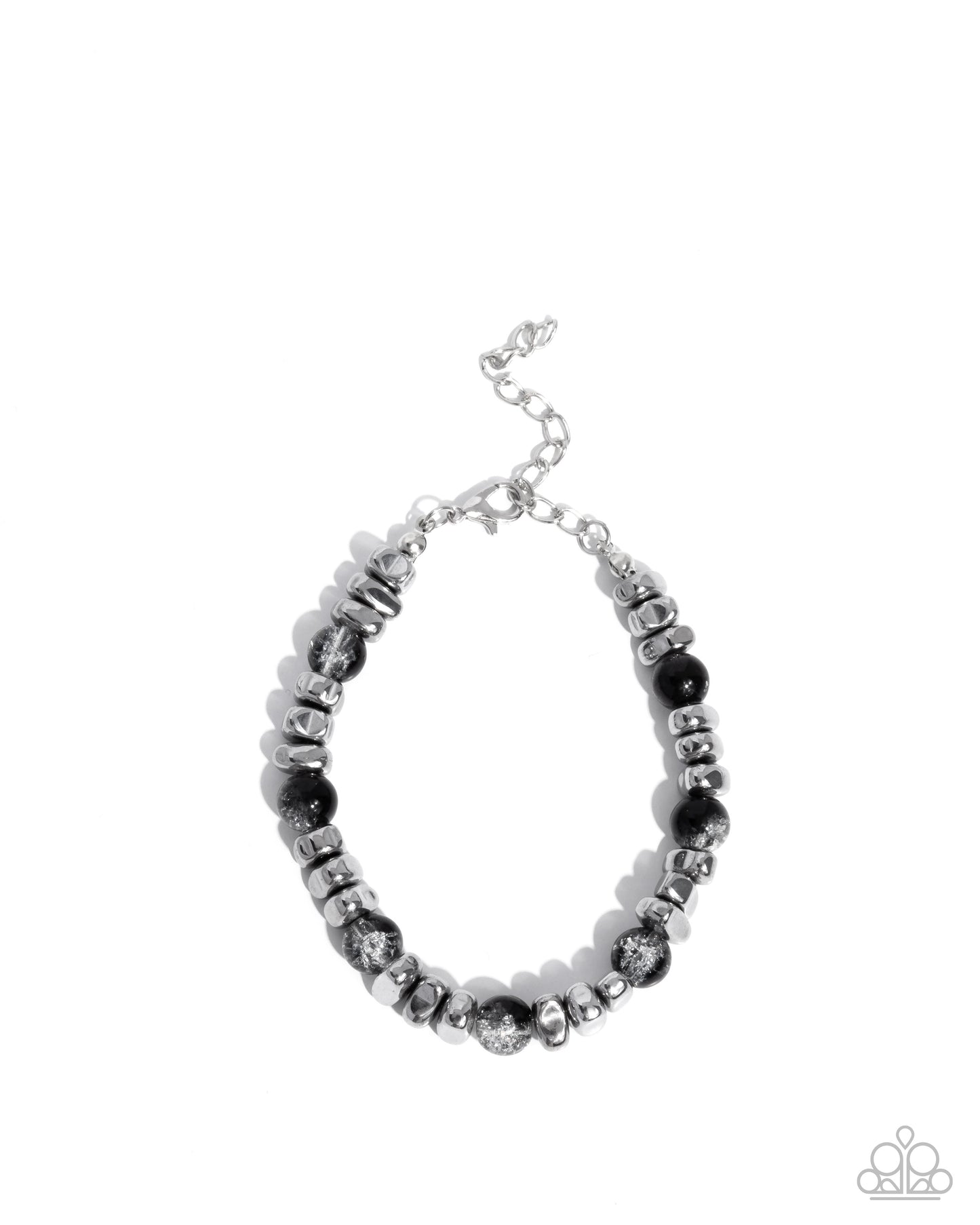 Selfless Surprise - Black Smoky Beads Silver Urban Clasp Bracelet - Paparazzi Accessories