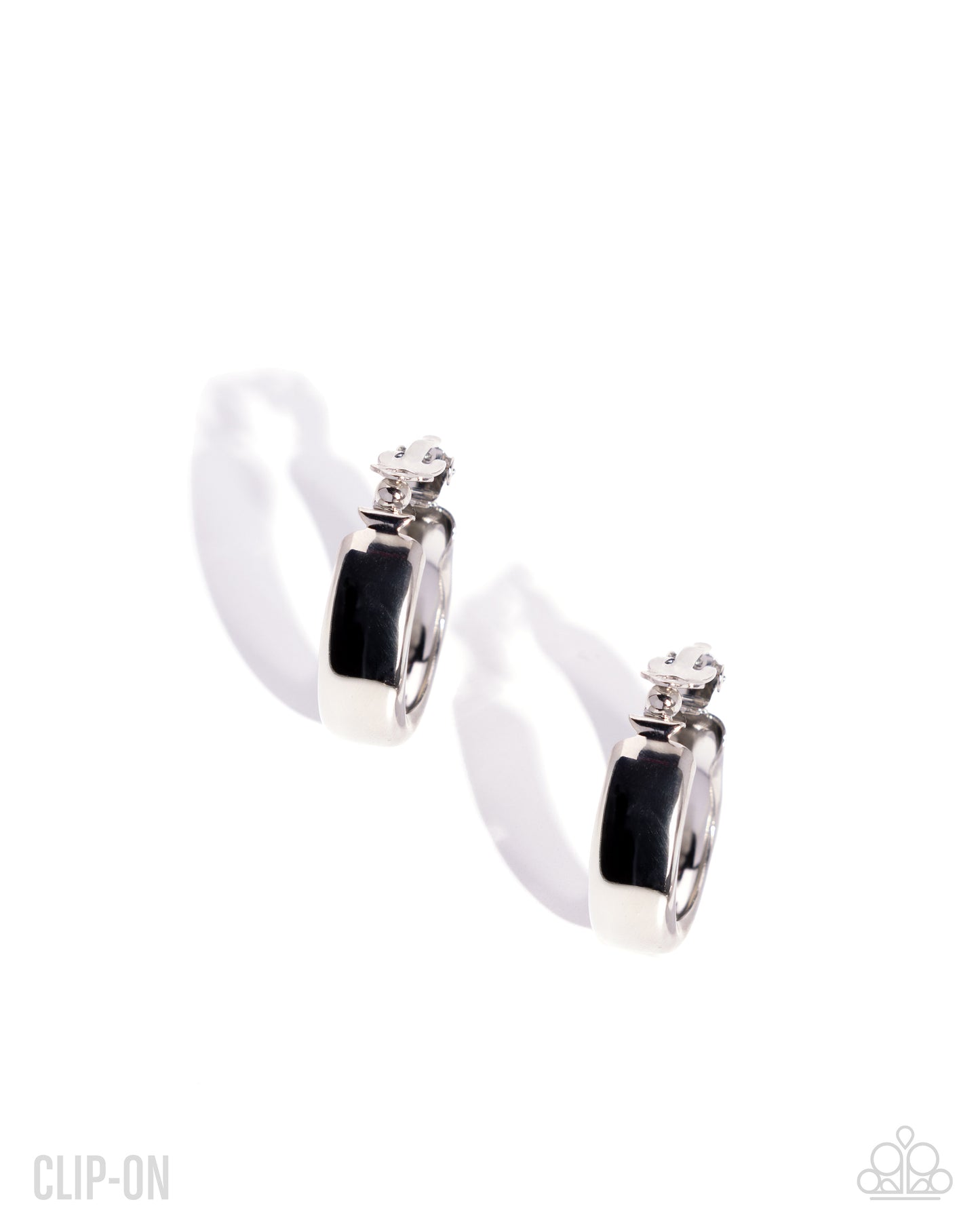 Sleek Spell - Silver - Clip-on Hoop Earrings - Paparazzi Accessories