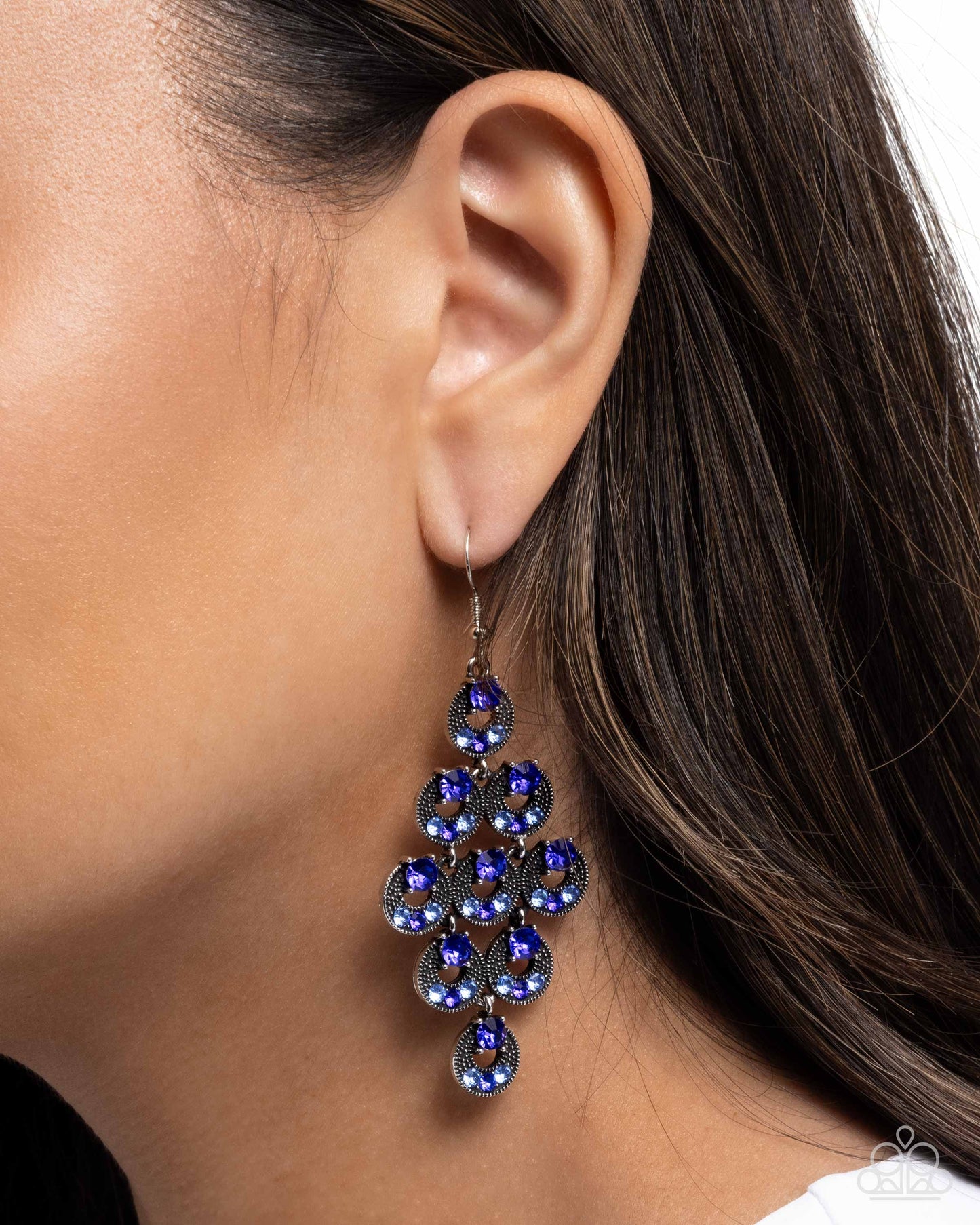 Find Your Sparkle - Blue Rhinestone Earrings - Paparazzi Accessories