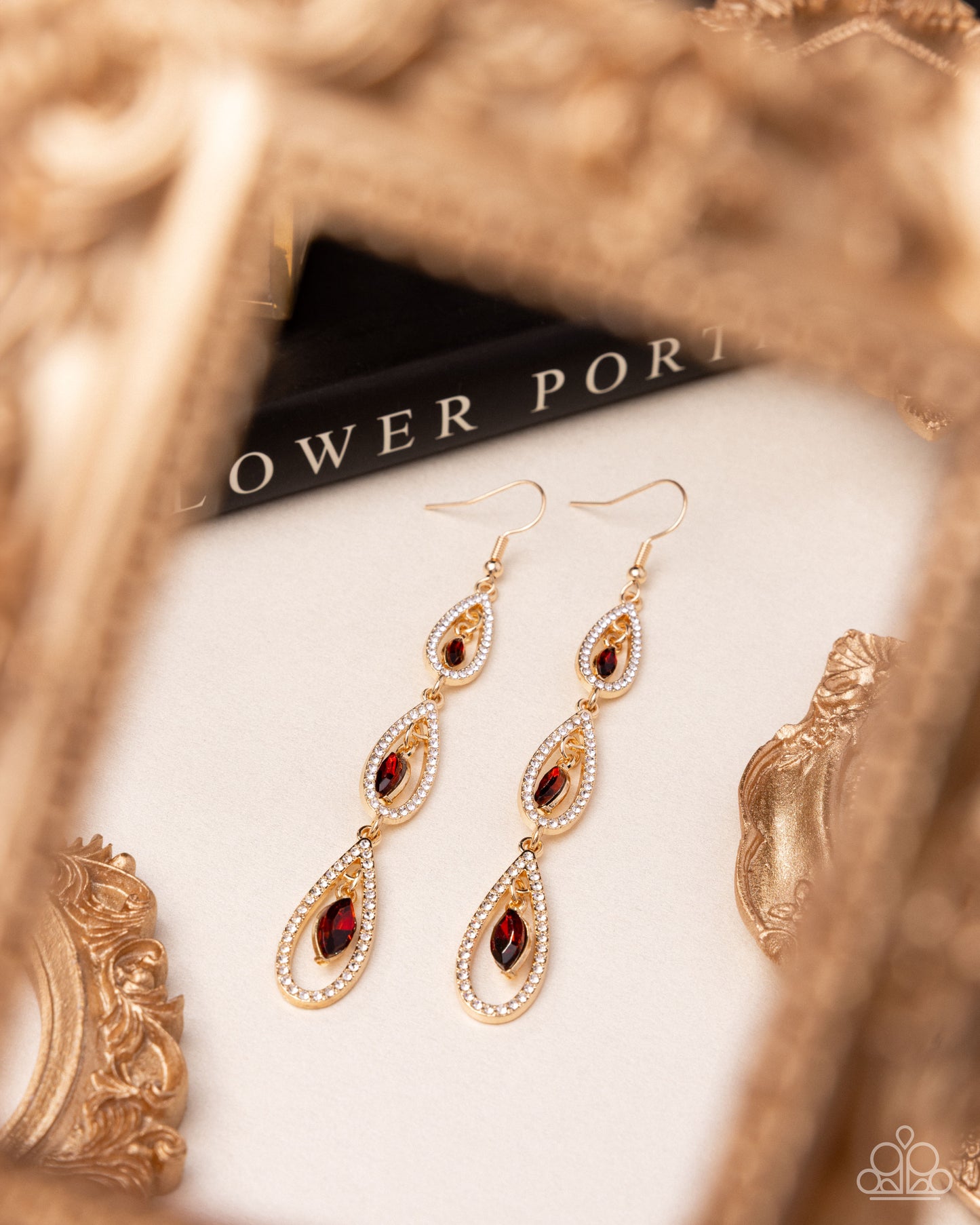 Teardrop Tenure - Brown Topaz Gem Gold Fishhook Earrings - Paparazzi Accessories