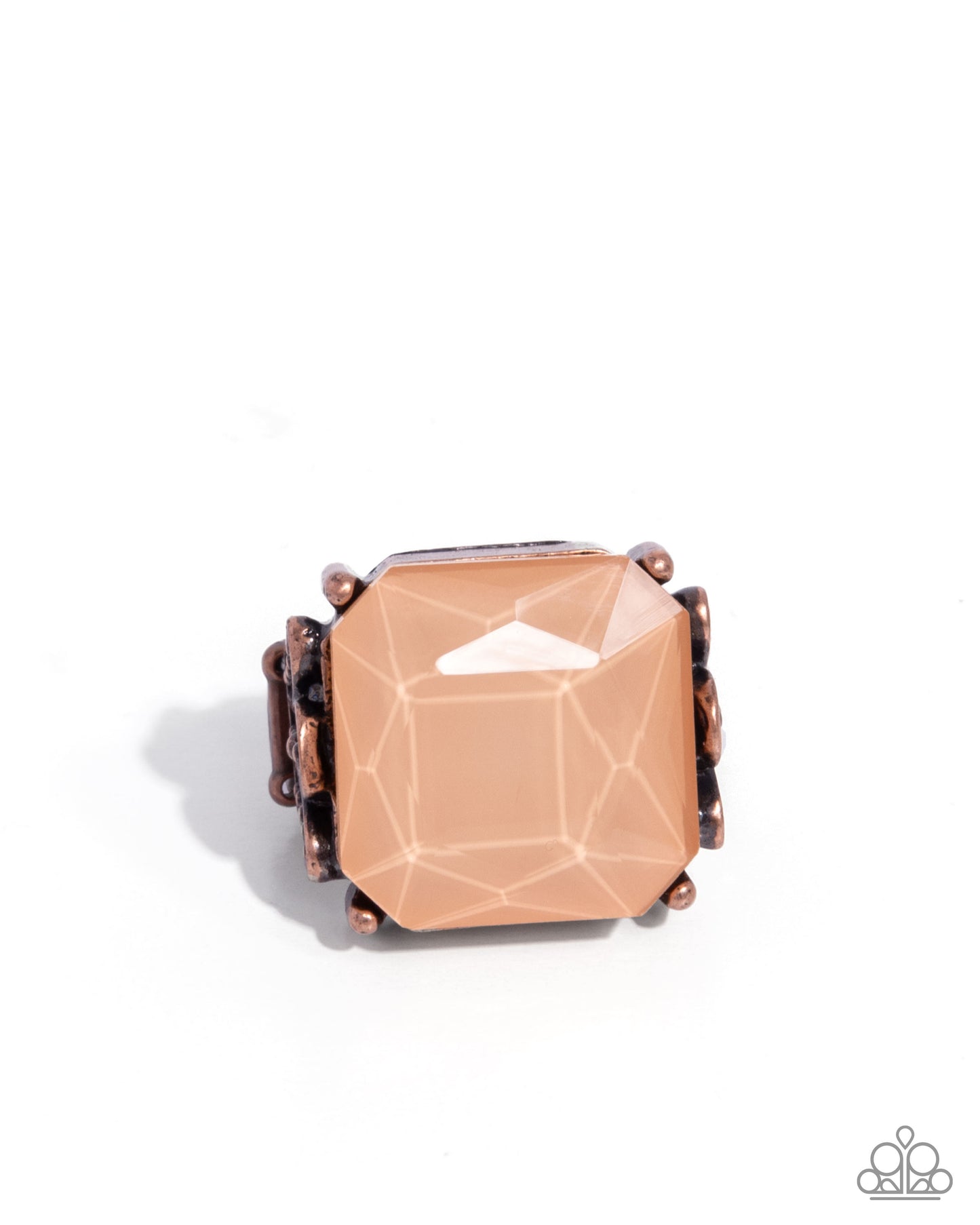 Monumental Masterpiece - Copper Peach Gem Ring - Paparazzi Accessories