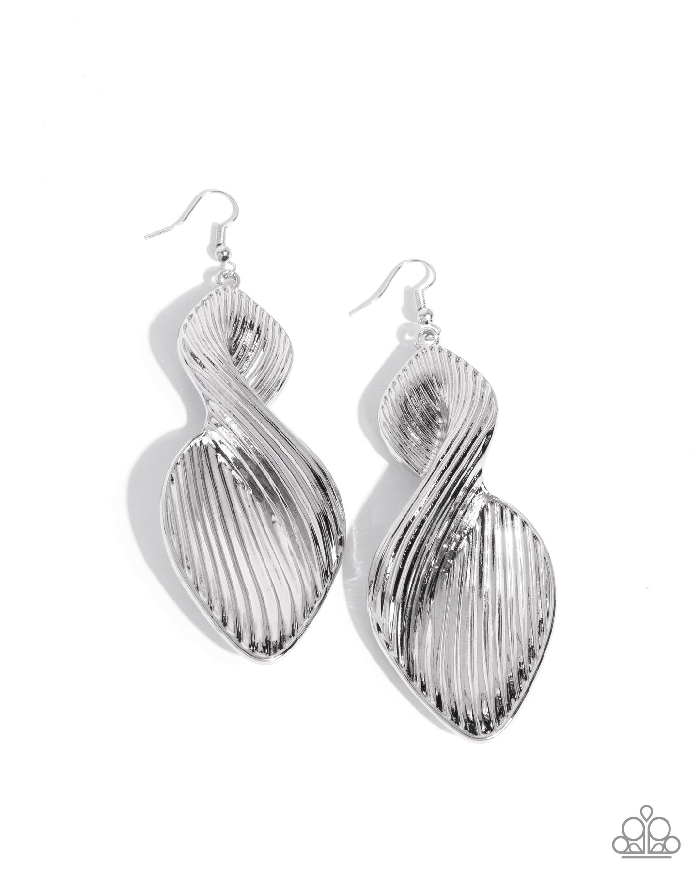 Skinny Spiral - Silver Fishhook Earrings - Paparazzi Accessories