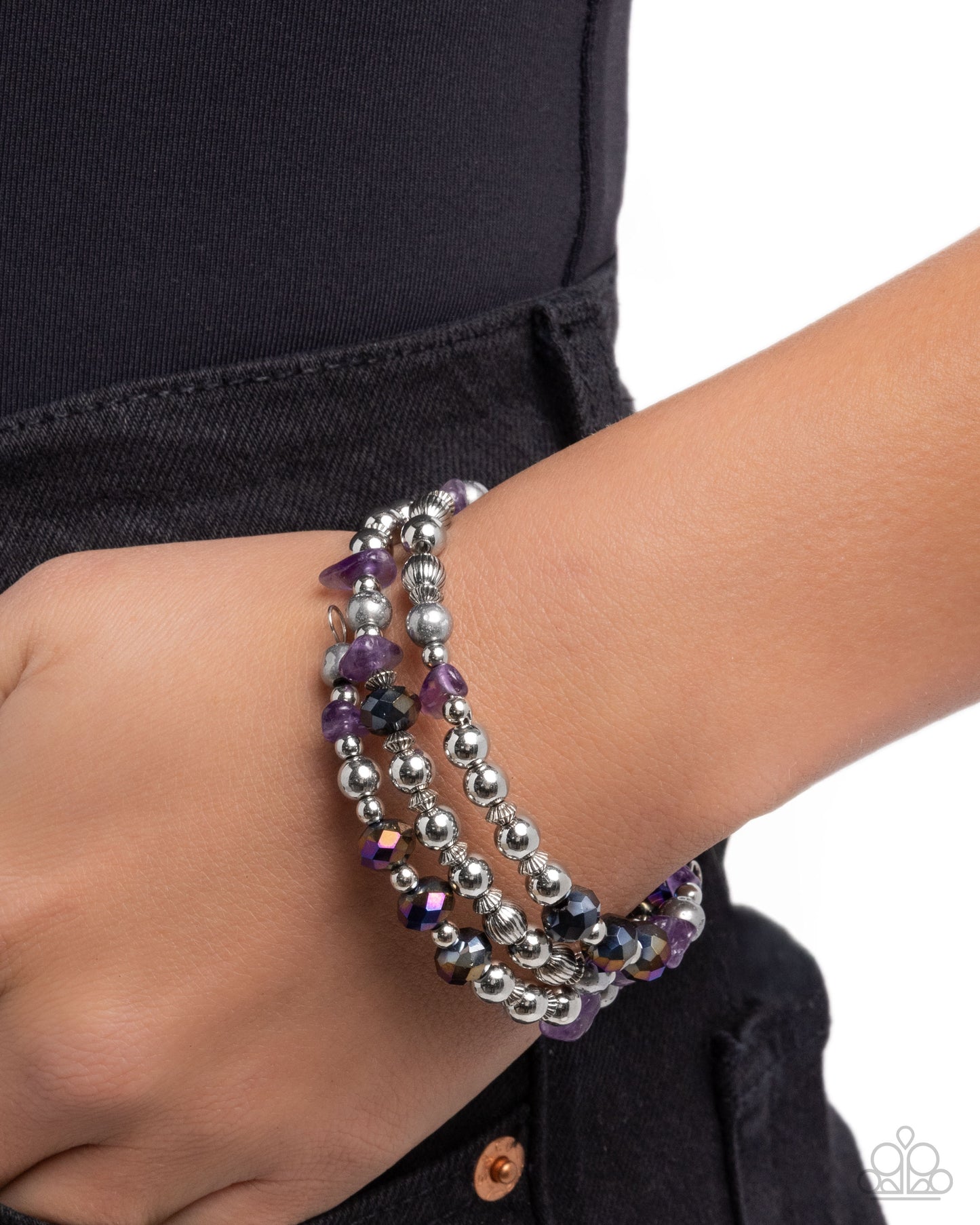 Fresh Fantasy - Purple Memory Coil Bracelet - Paparazzi Accessories