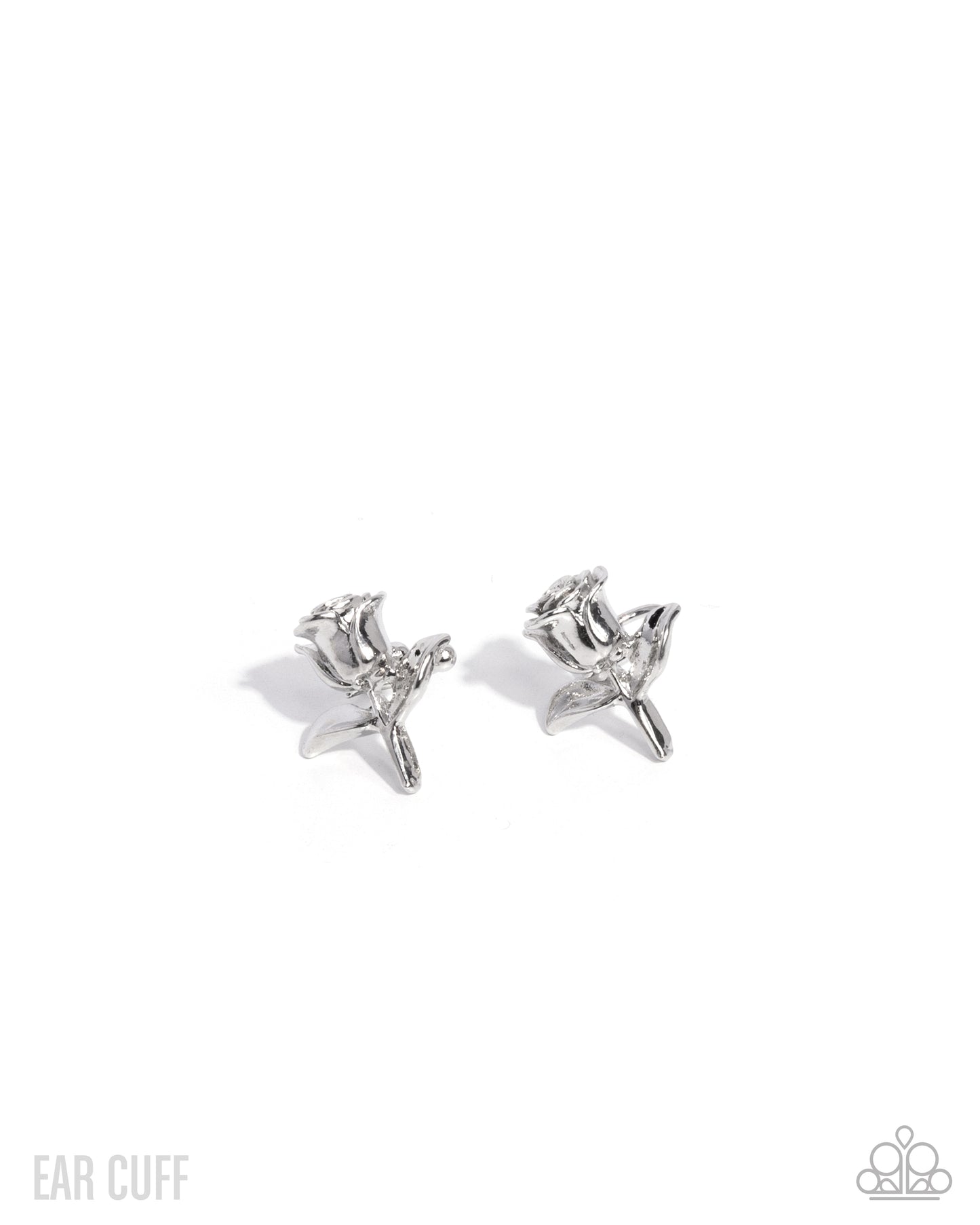 Boutonnière Bravado - Silver Rose Ear Cuff - Paparazzi Accessories