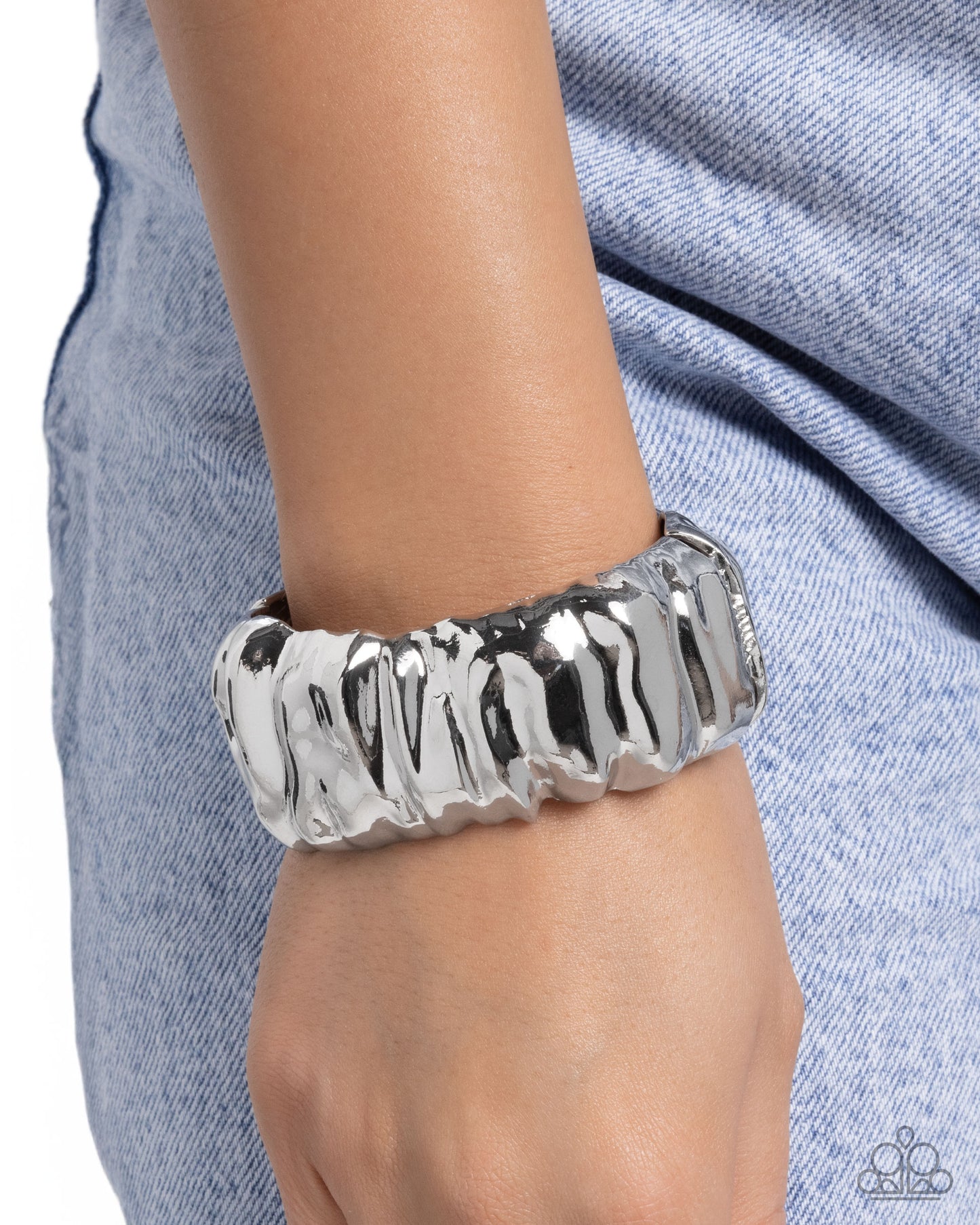 Warped Wheelhouse - Silver Hinge Bracelet - Paparazzi Accessories