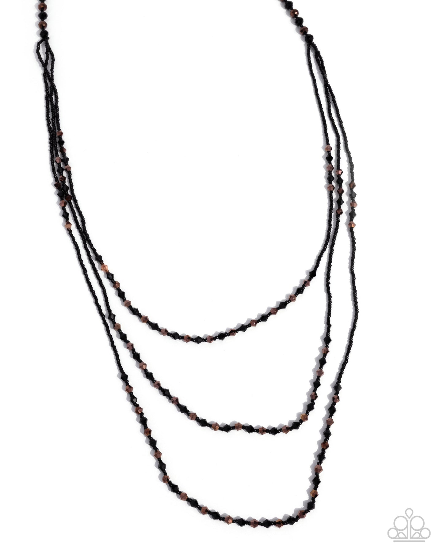 Calling Chic - Black Seed Beads Layered Necklace - Paparazzi Accessories