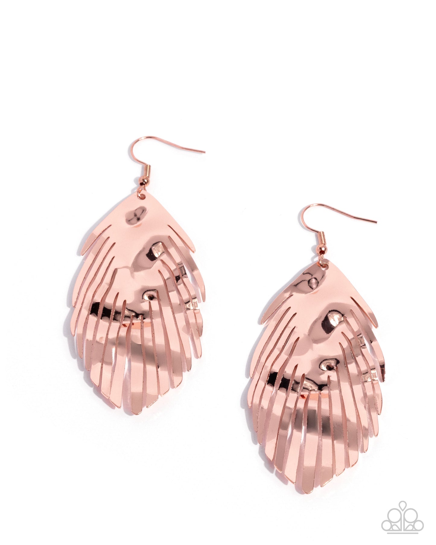 Acutely Abstract - Copper Palm-like Fishhook Earrings - Paparazzi Accessories