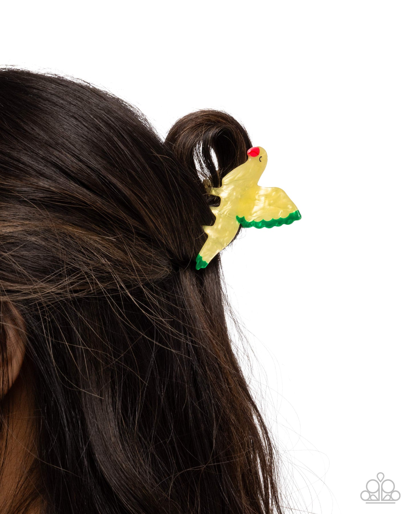 Canary Chic - Yellow Marbled Acryclic Claw Clip - Paparazzi Accessories