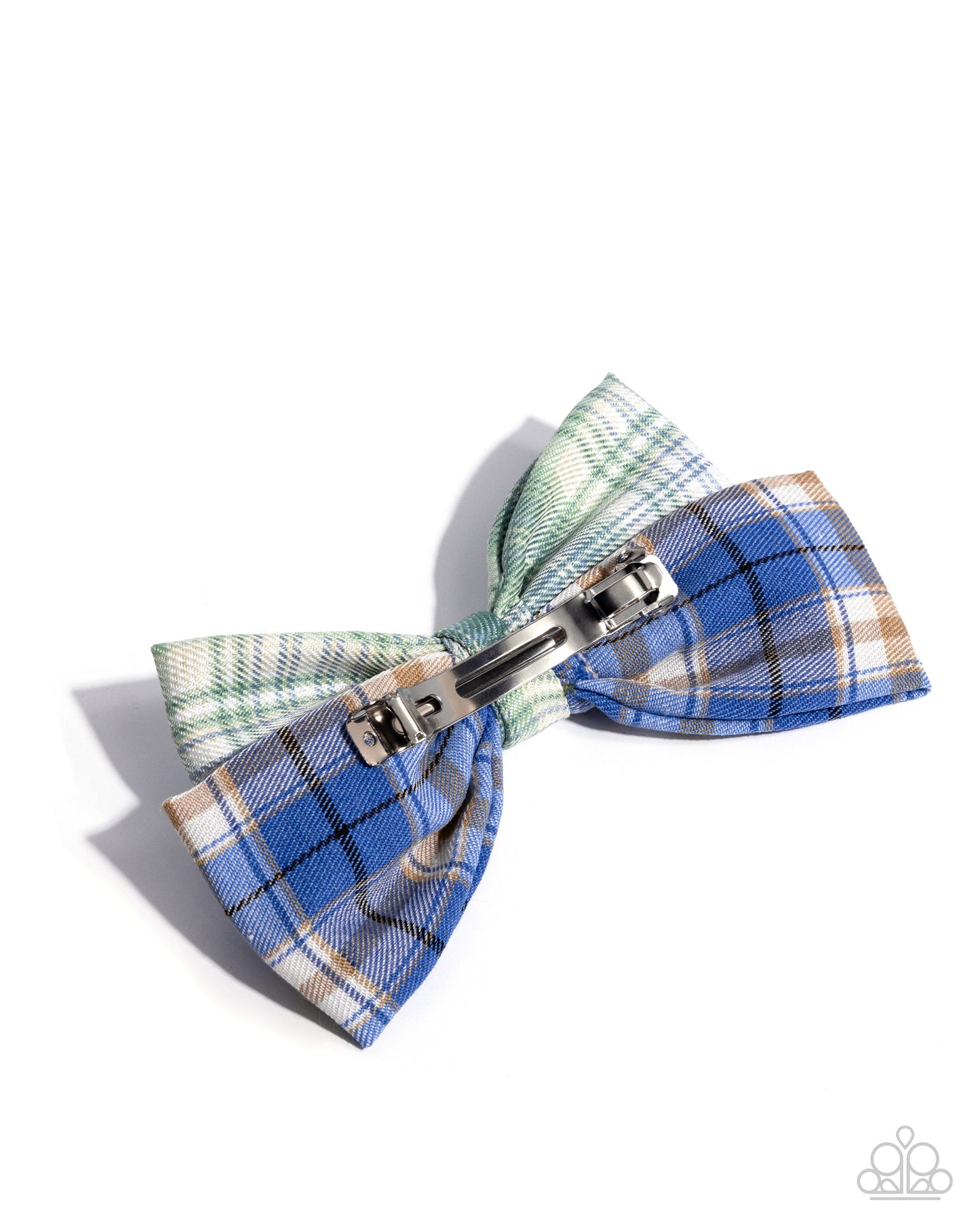 Let It BOW - Green and Blue Plaid Hair Bow - Paparazzi Accessories