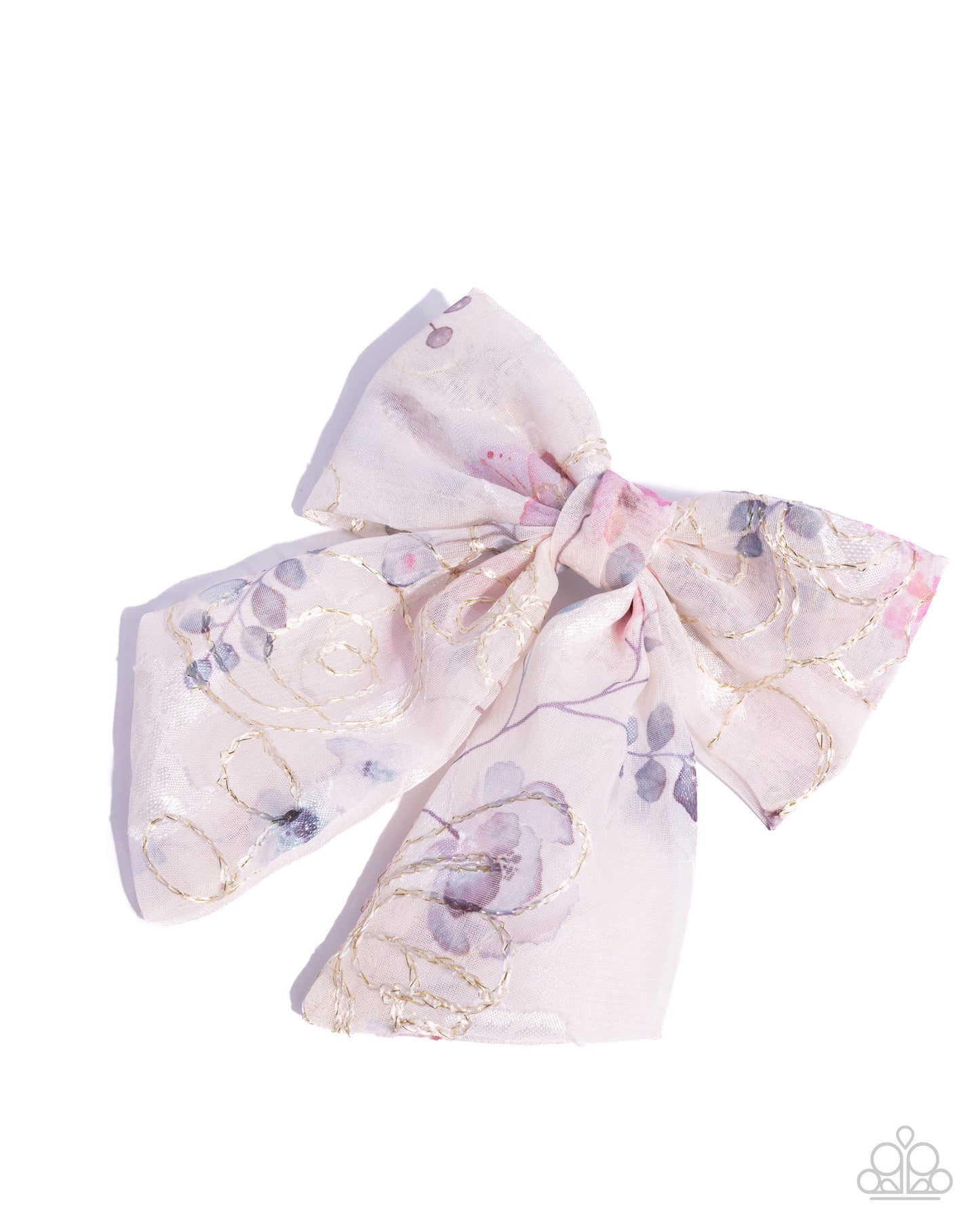 BOW Together - White Fabric Hair Clip - Paparazzi Accessories