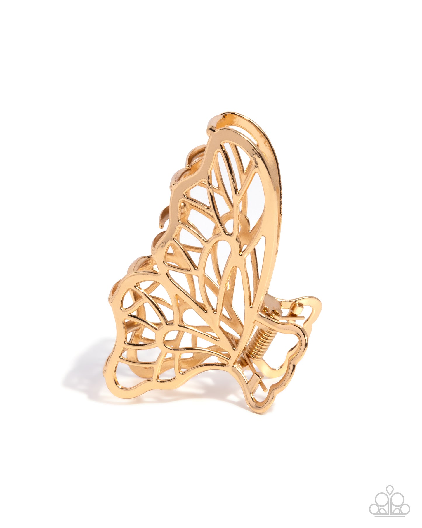 Gliding Grace - Gold Metal Butterfly Claw Clip - Paparazzi Accessories