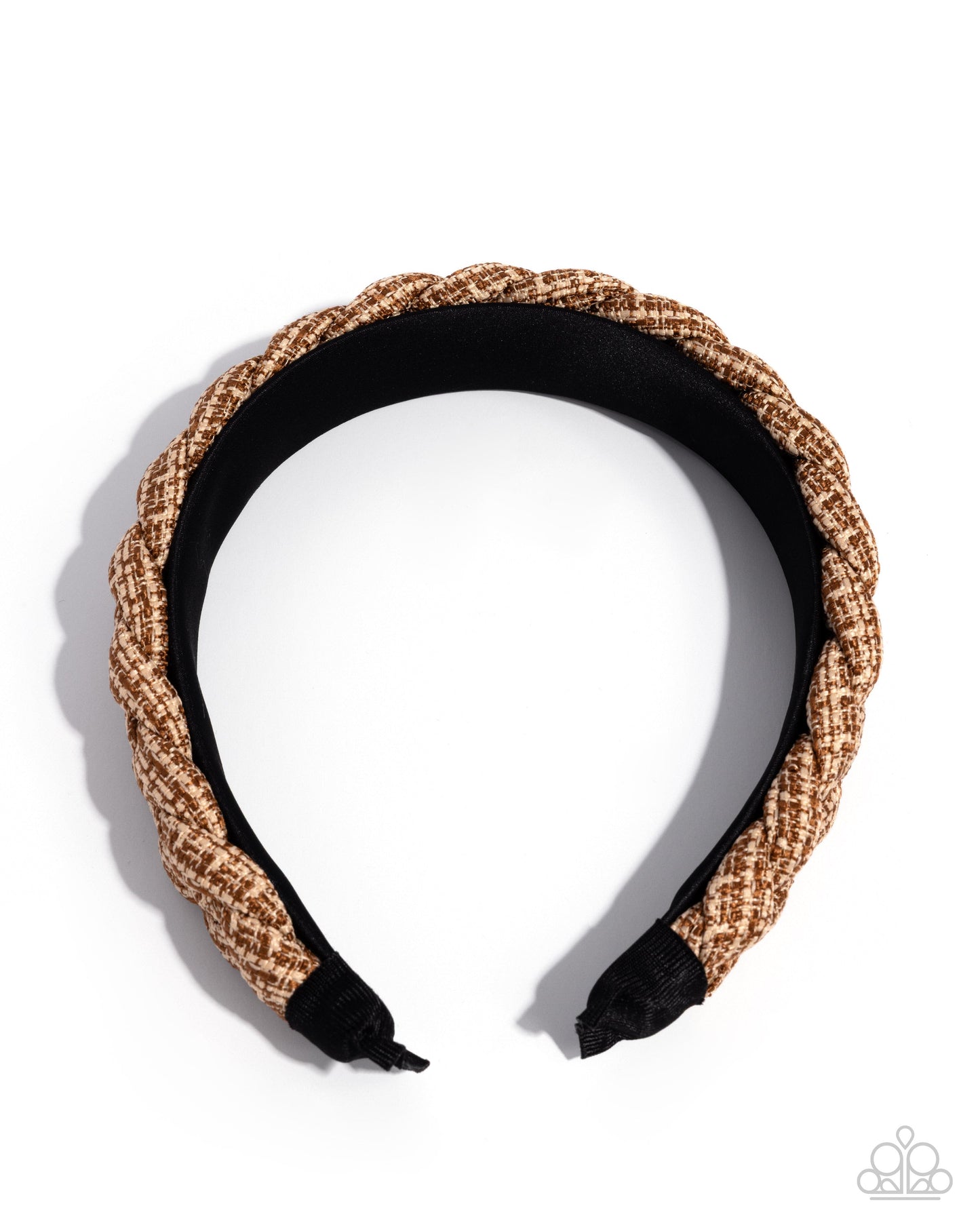 Braided Bombshell - Brown Plaid Headband - Paparazzi Accessories