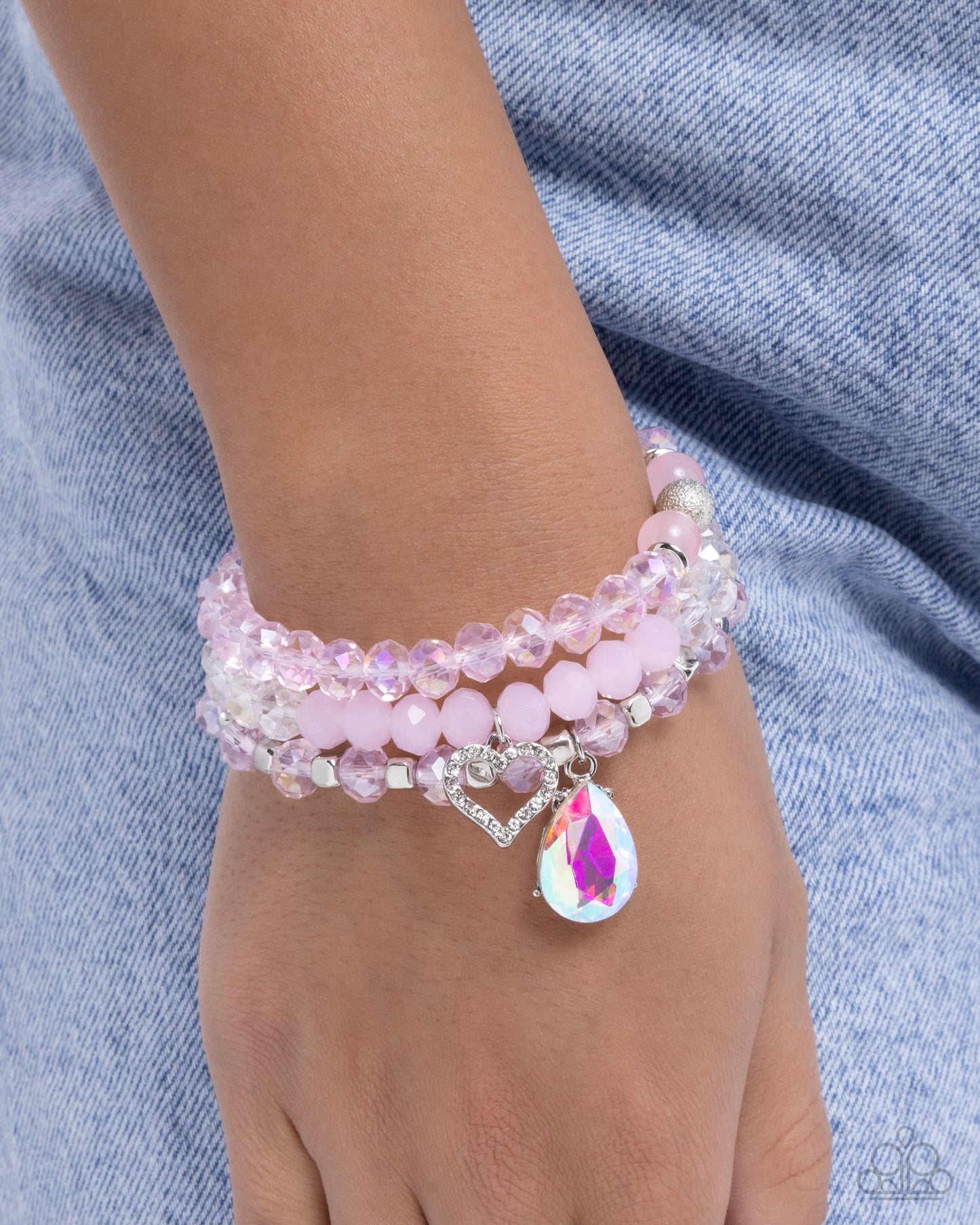 Lasting Layers - Pink Bracelet Stack - Paparazzi Accessories