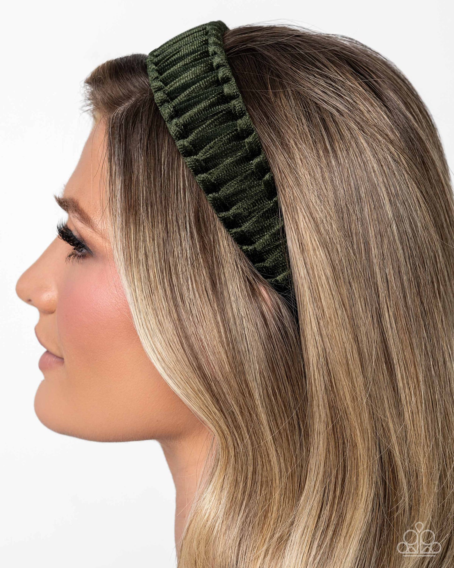 Woven Work - Green Velvet Braided Headband - Paparazzi Accessories