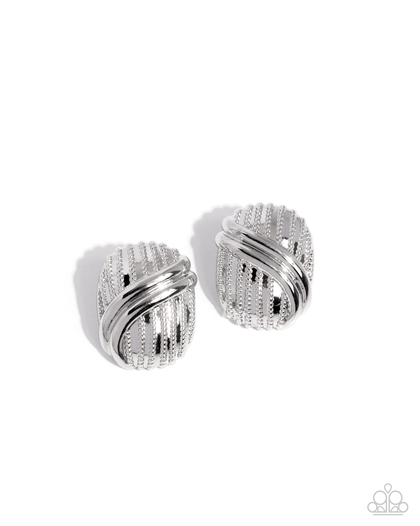Official Overlay - Silver Post Earrings - Paparazzi Accessories