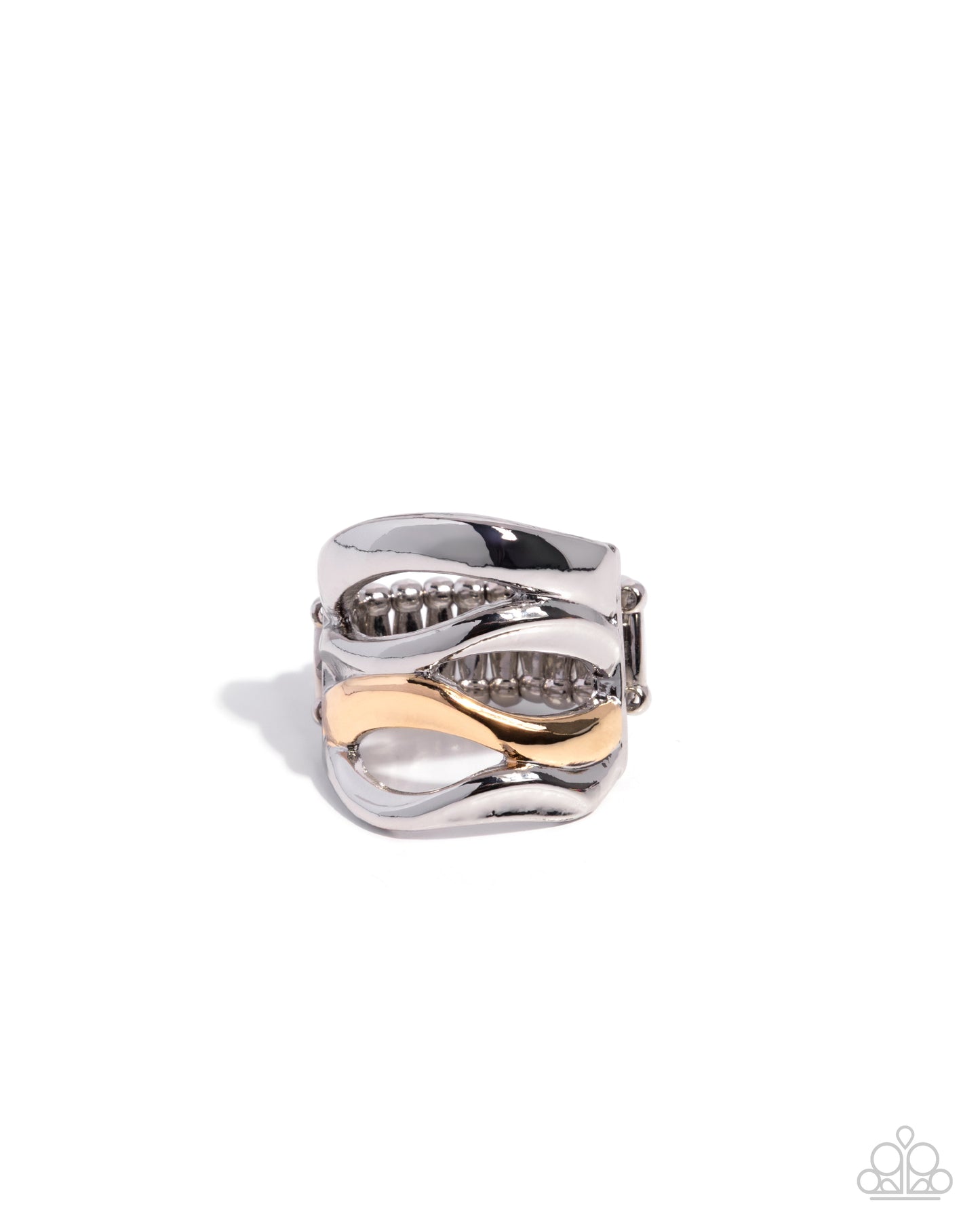 Wavy Wardrobe - Silver & Gold Mixed Metal Ring - Paparazzi Accessories