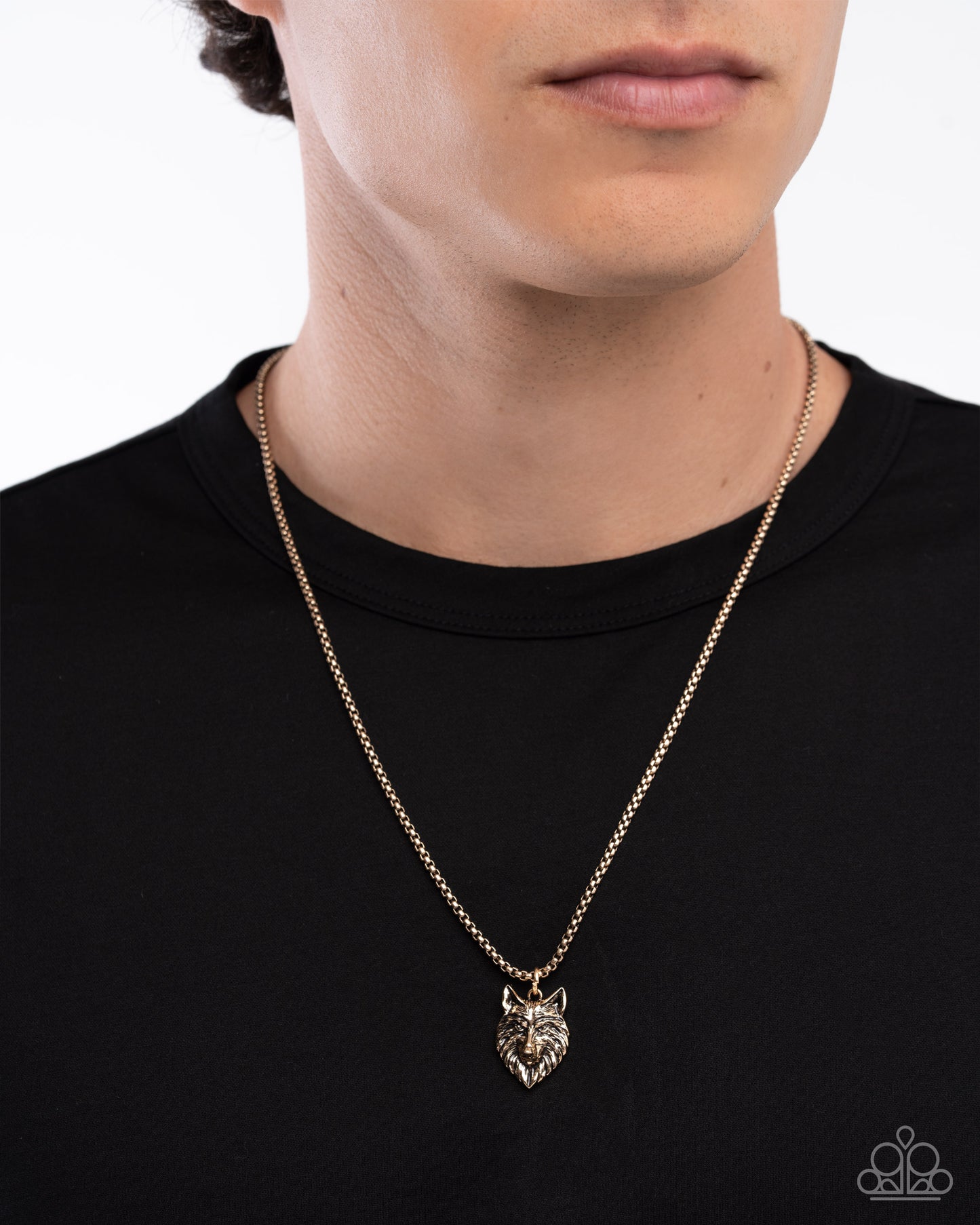 Alphas Call - Gold Wolf Pendant Urban Necklace - Paparazzi Accessories