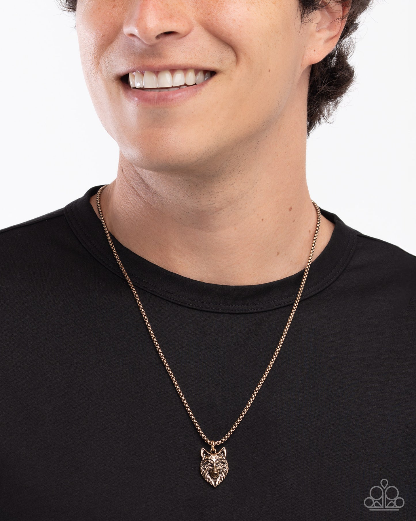 Alphas Call - Gold Wolf Pendant Urban Necklace - Paparazzi Accessories