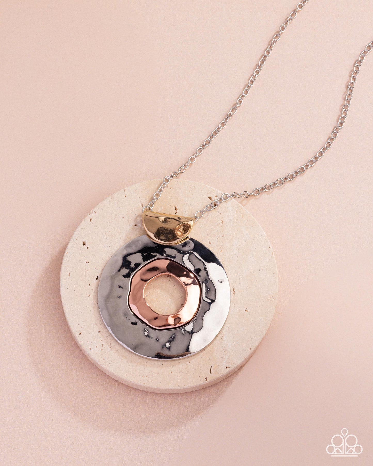 Mismatched Melody - Multi - Silver, Gold, Copper Pendant Necklace - Paparazzi Accessories