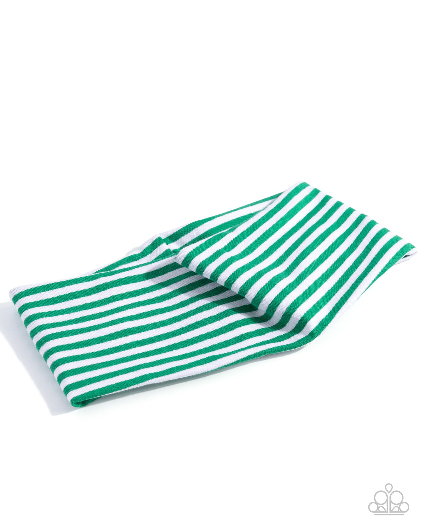 Striped Splendor - Green & White Fabric Headband - Paparazzi Accessories