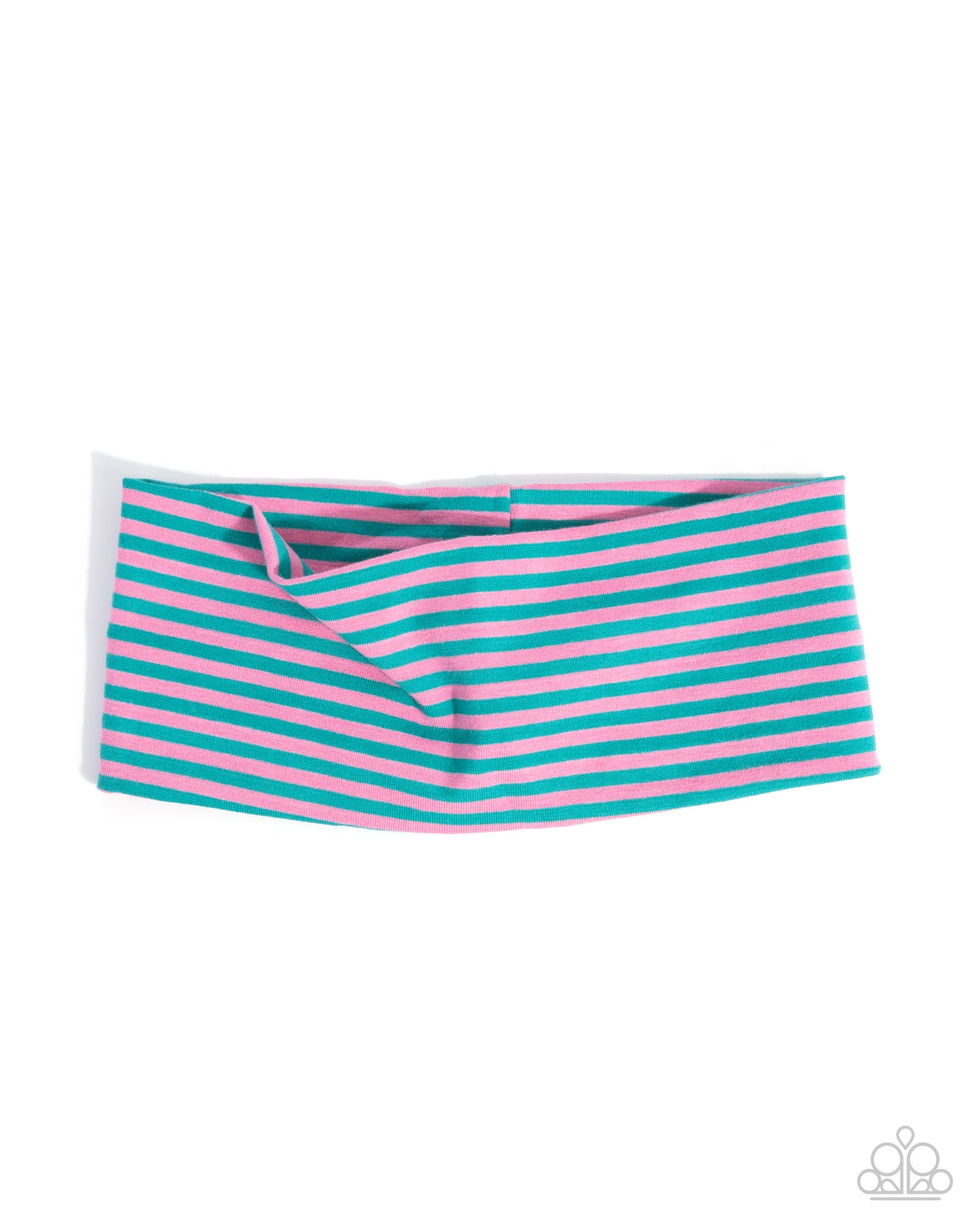 Striped Splendor - Multi - Pink & Green Fabric Headband - Paparazzi Accessories