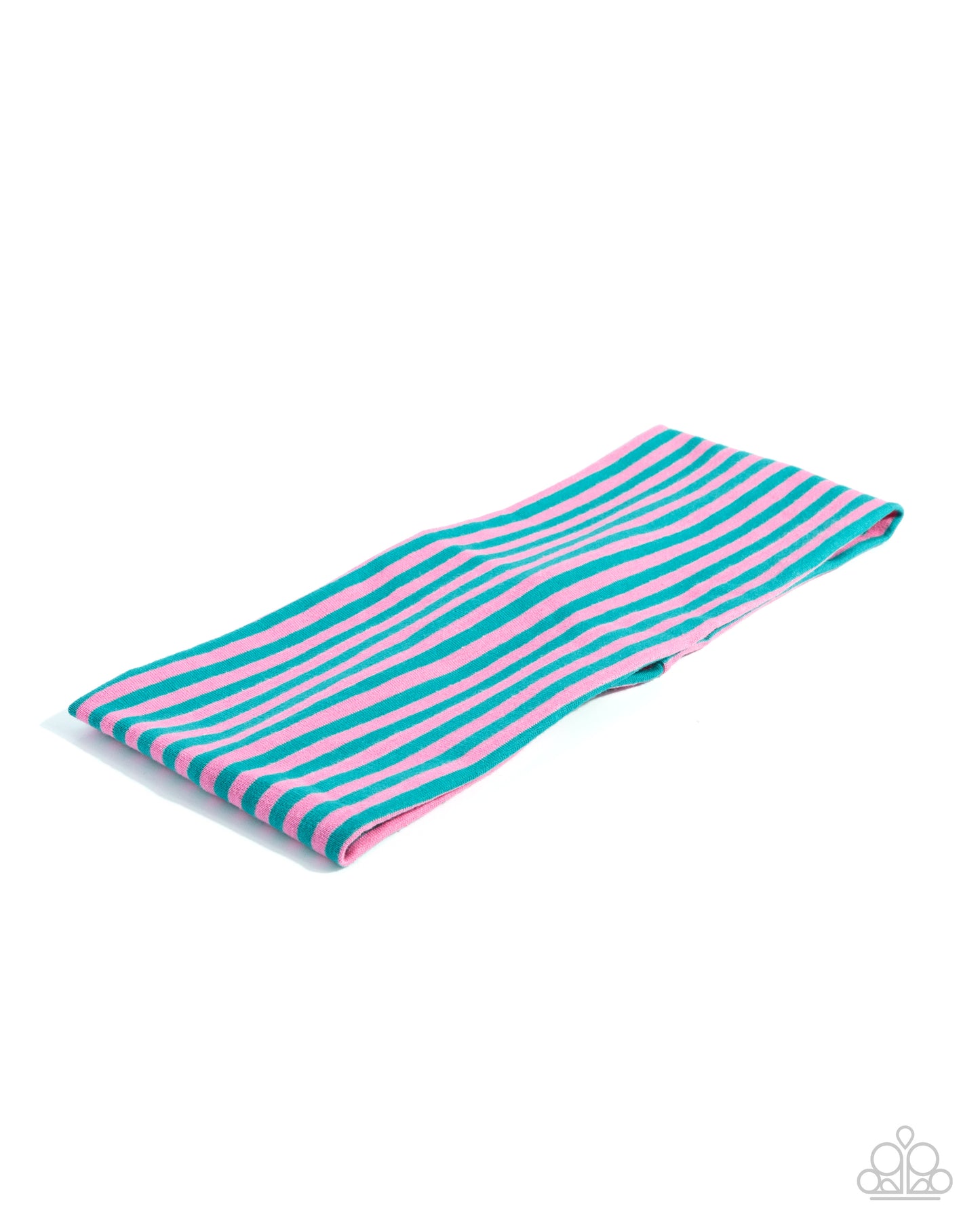 Striped Splendor - Multi - Pink & Green Fabric Headband - Paparazzi Accessories