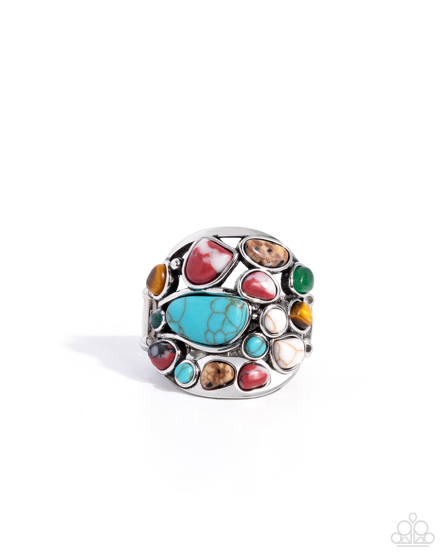 Medley Mayhem - Multi Stone Silver Ring - Paparazzi Accessories