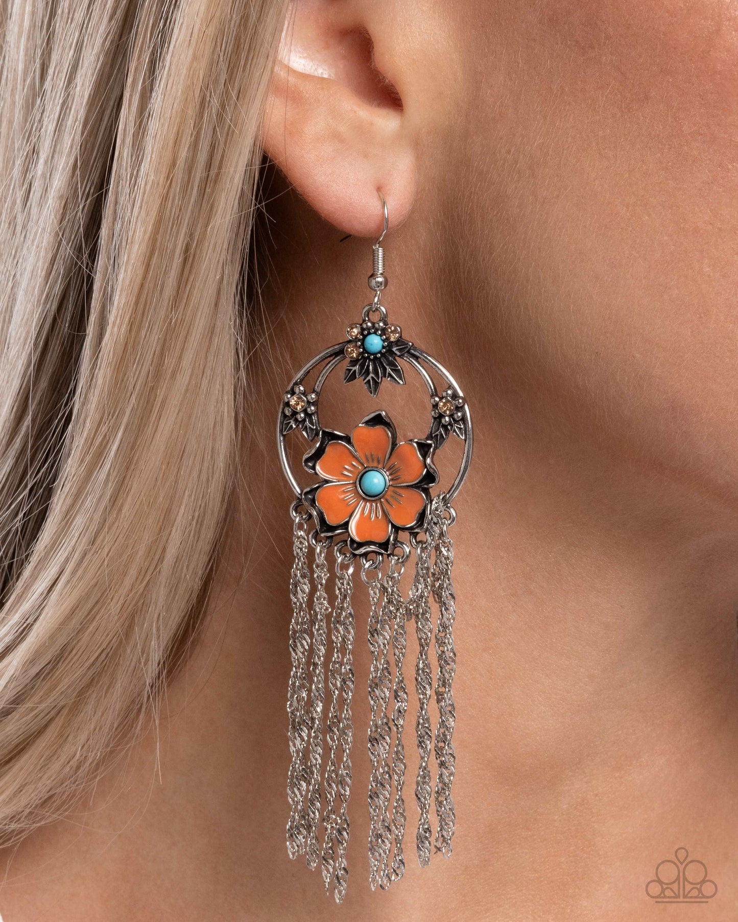 Festive Fringe - Orange Earrings - Paparazzi Accessories