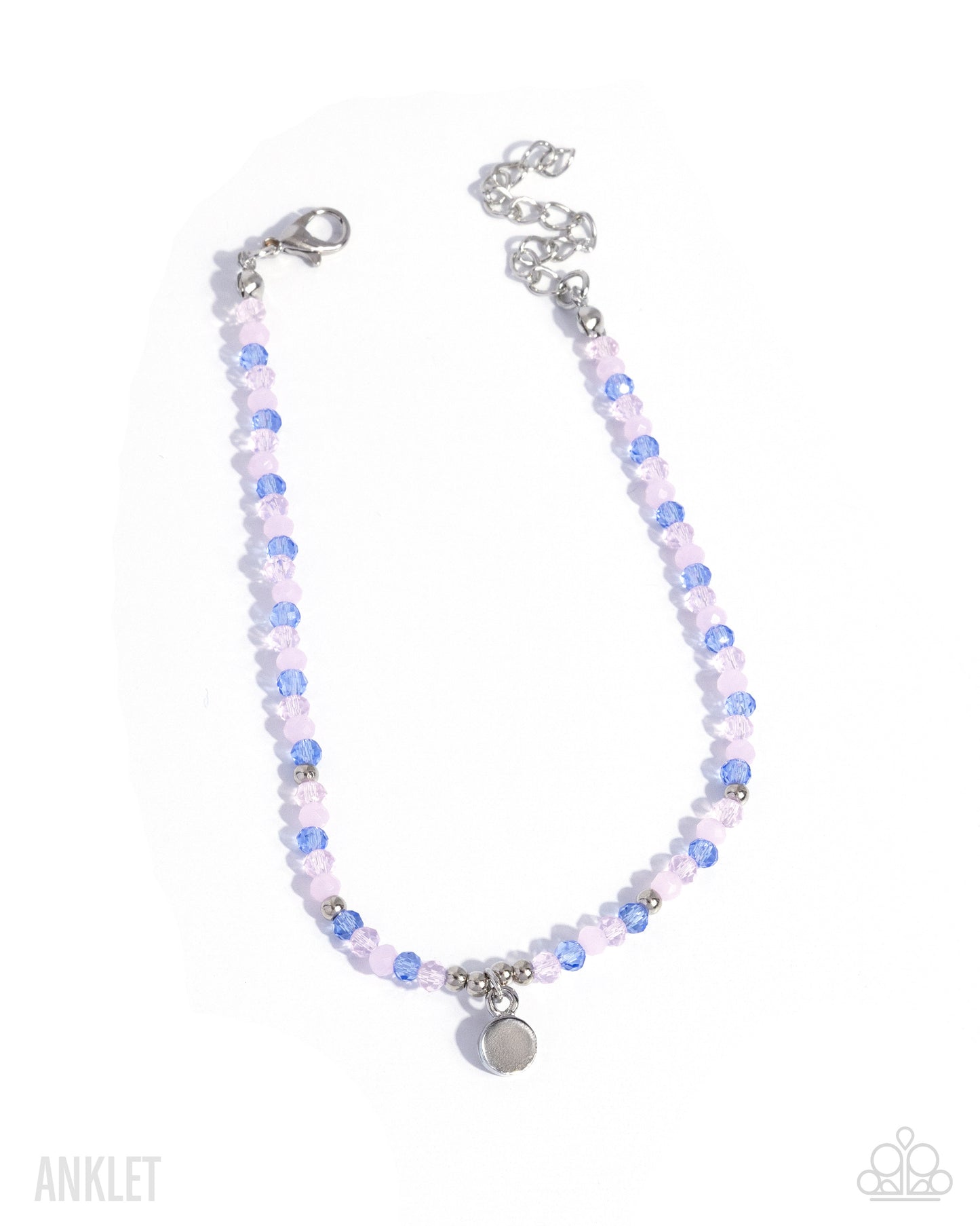Colorfully Candid - Multi - Pink & Blue Beads Silver Clasp Anklet - Paparazzi Accessories