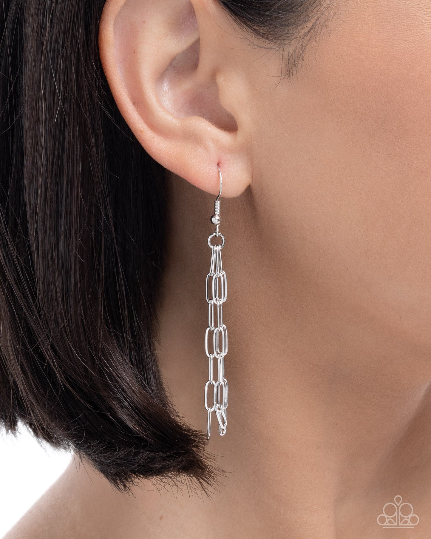 Mountain Retreat - White Enamel Silver Pine Trees Necklace - Paparazzi Accessories