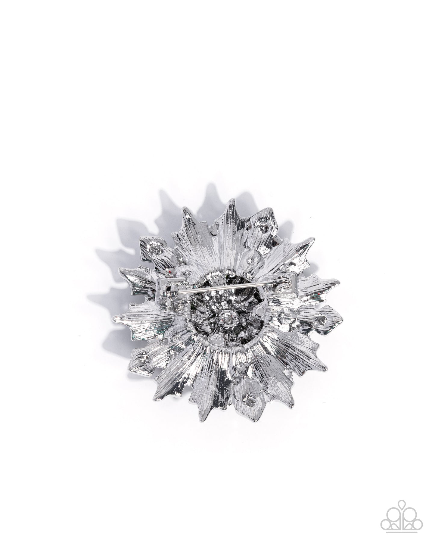 Popular Poinsettia - Red Green and Silver Poinsettia Brooch - Paparazzi Accessories