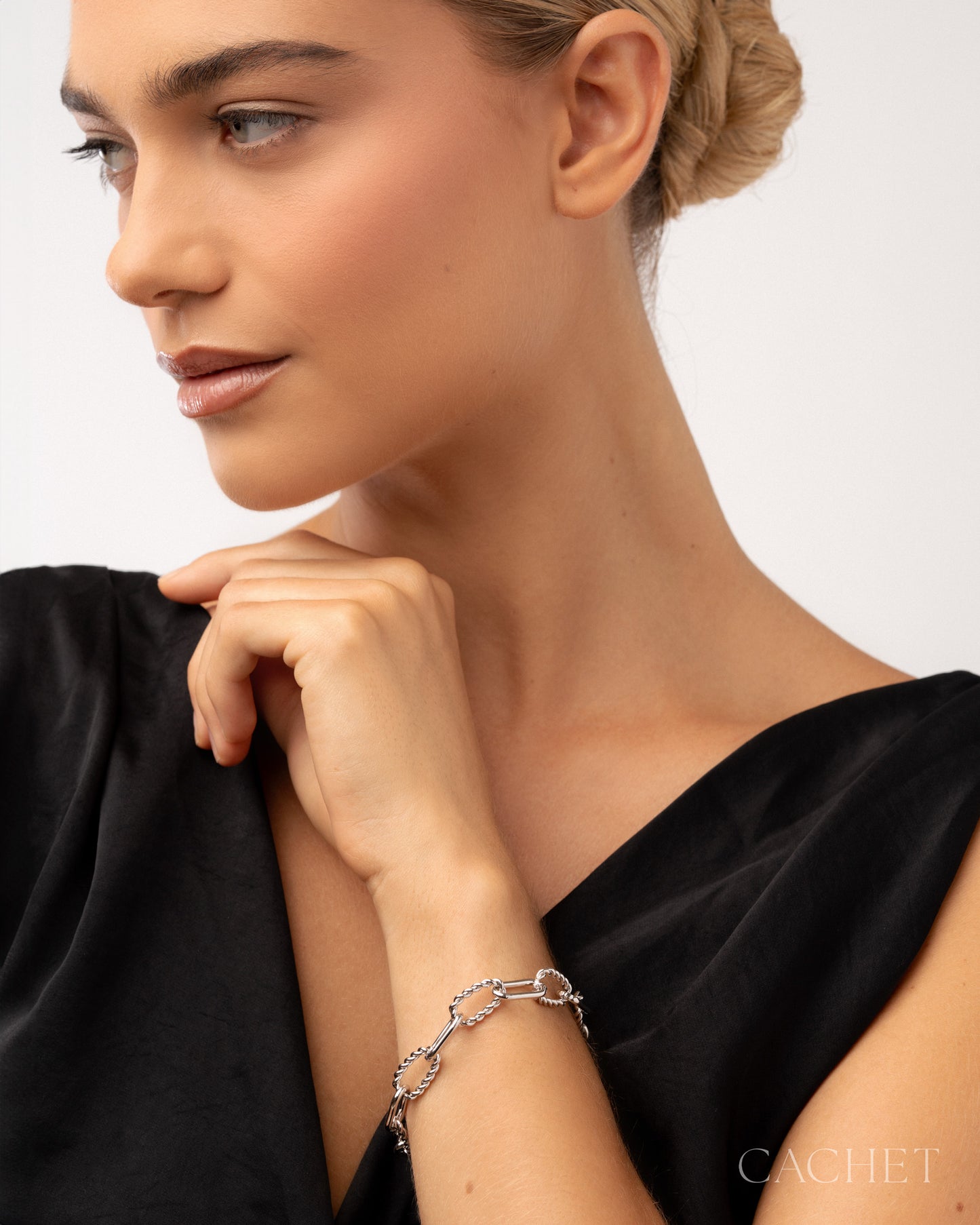 CACHET - "Virage" - Rhodium Plated Bracelet