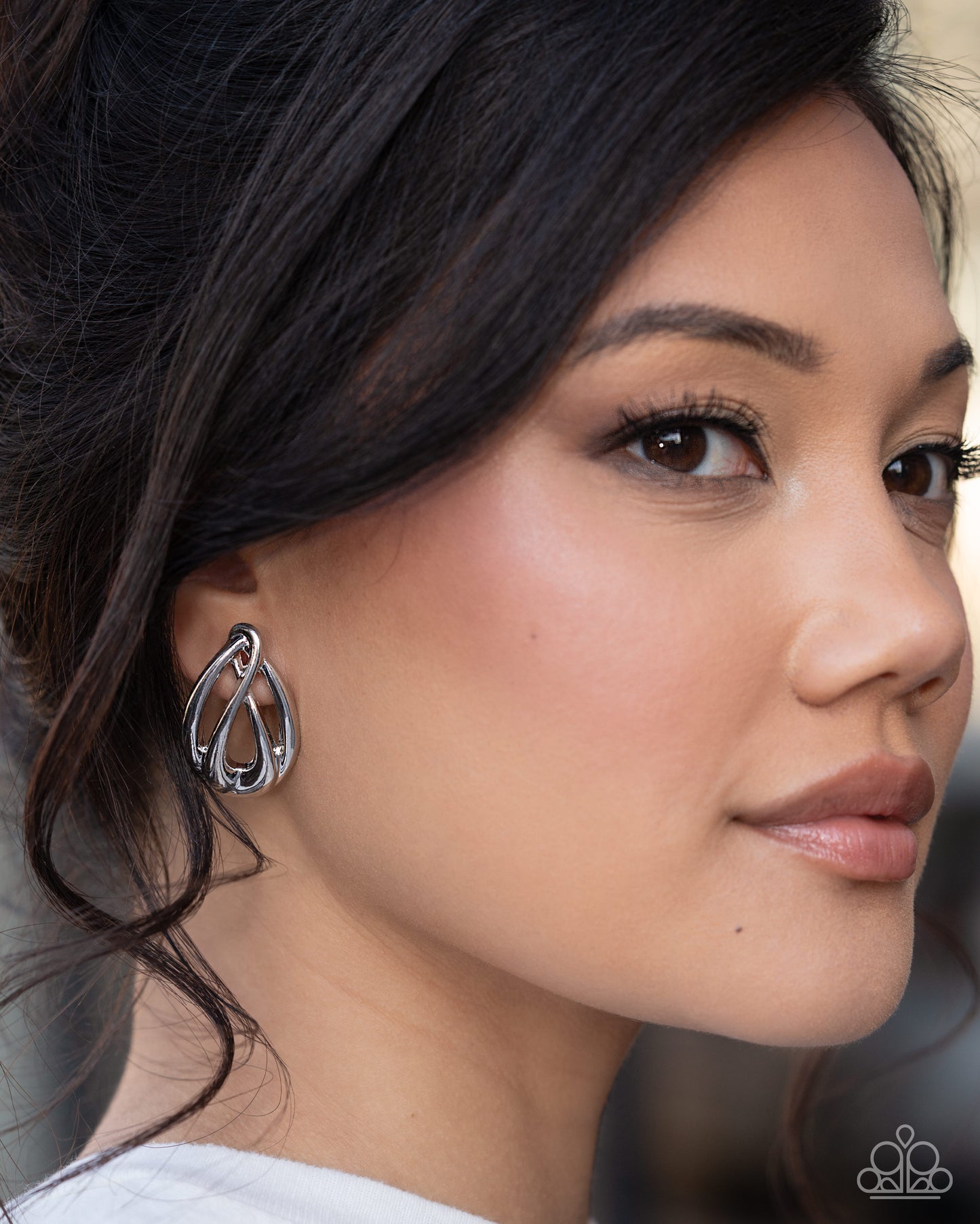 Sturdy Sheen - Silver Earrings - Paparazzi Accessories