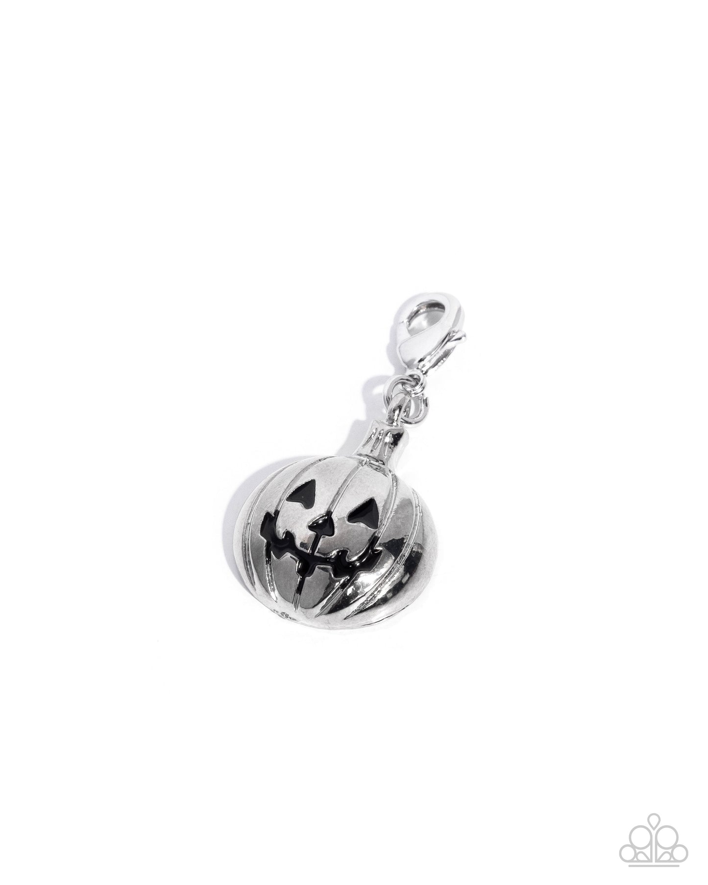 Adorable Apparition - Silver Rhodium Dipped Jack-O-Lanter Charm - Paparazzi Accessories