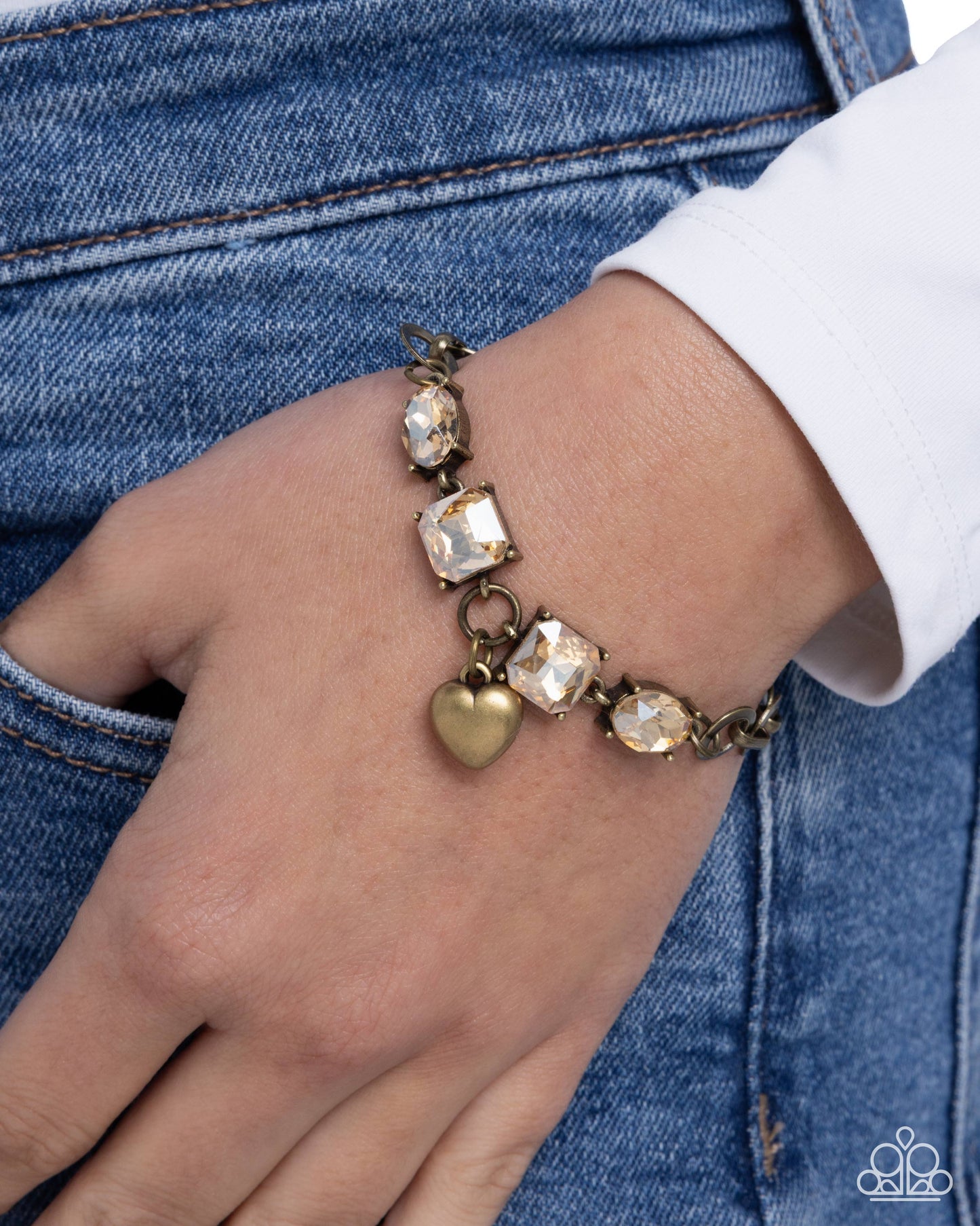 Romantic Rescue - Brass Charm Bracelet - Paparazzi Accessories