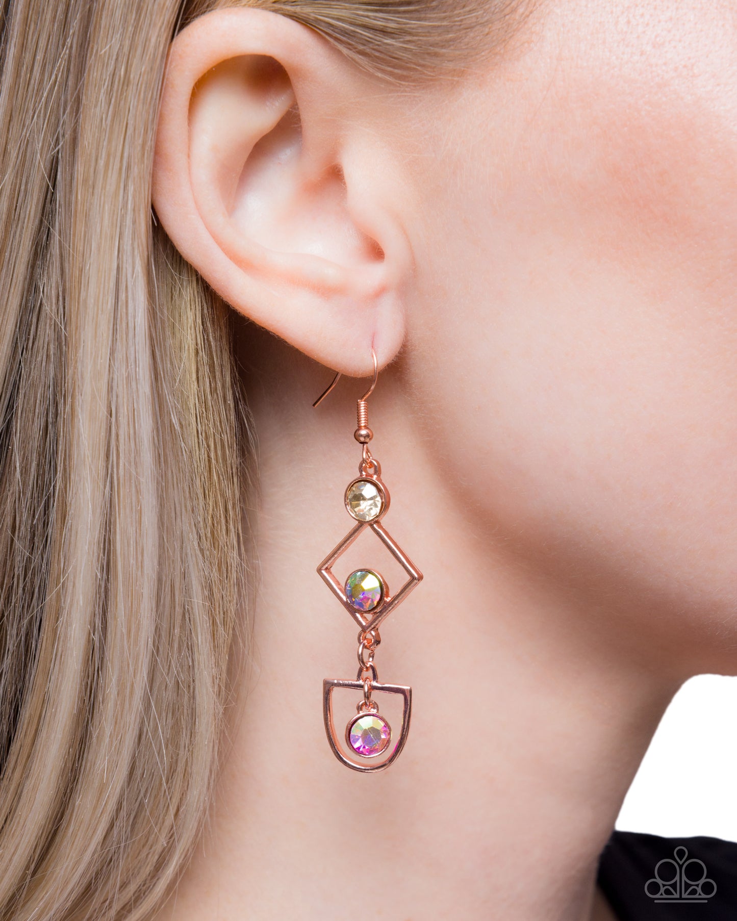 Shape Succession - Copper Earrings - Paparazzi Accessories