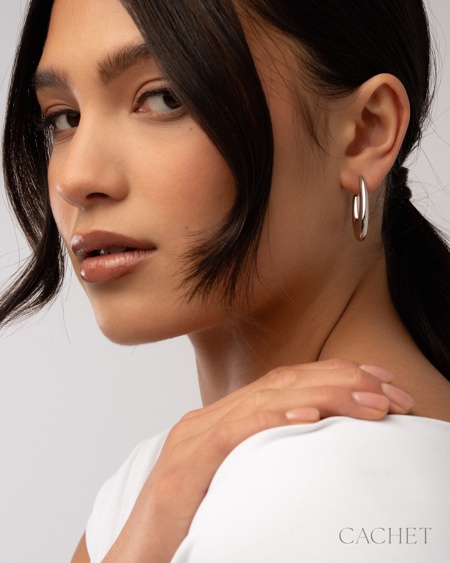 CACHET- "Insouciante" - Rhodium Plated Earrings
