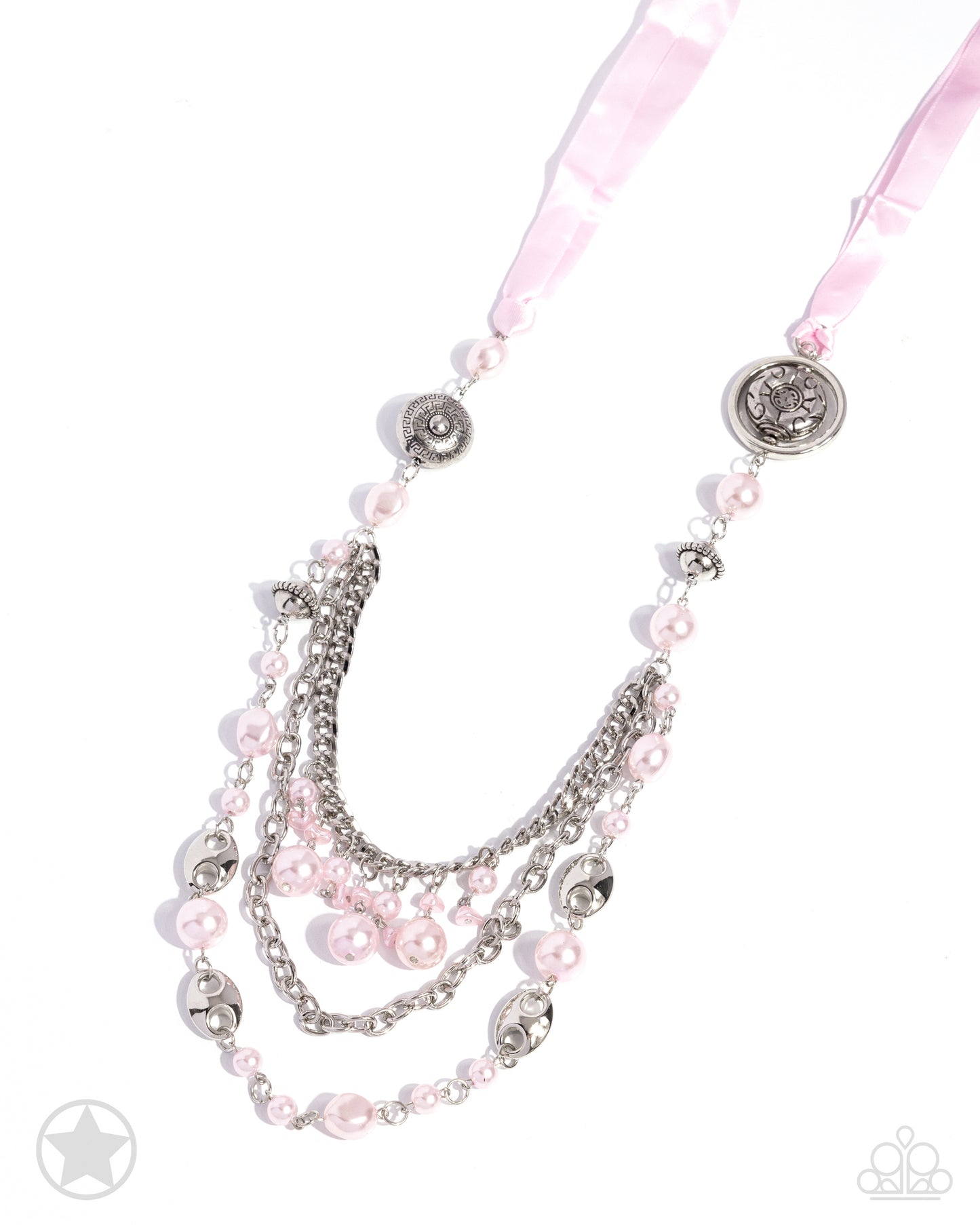 All The Trimmings - Pink Ribbon "Blockbuster" Necklace - Paparazzi Accessories