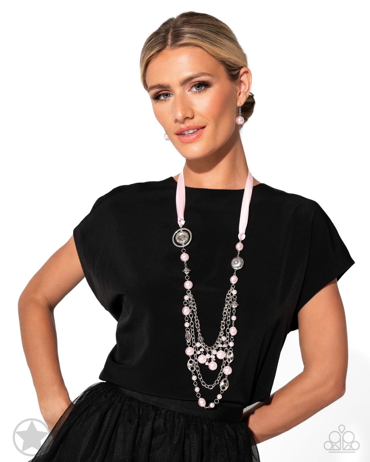 All The Trimmings - Pink Ribbon "Blockbuster" Necklace - Paparazzi Accessories