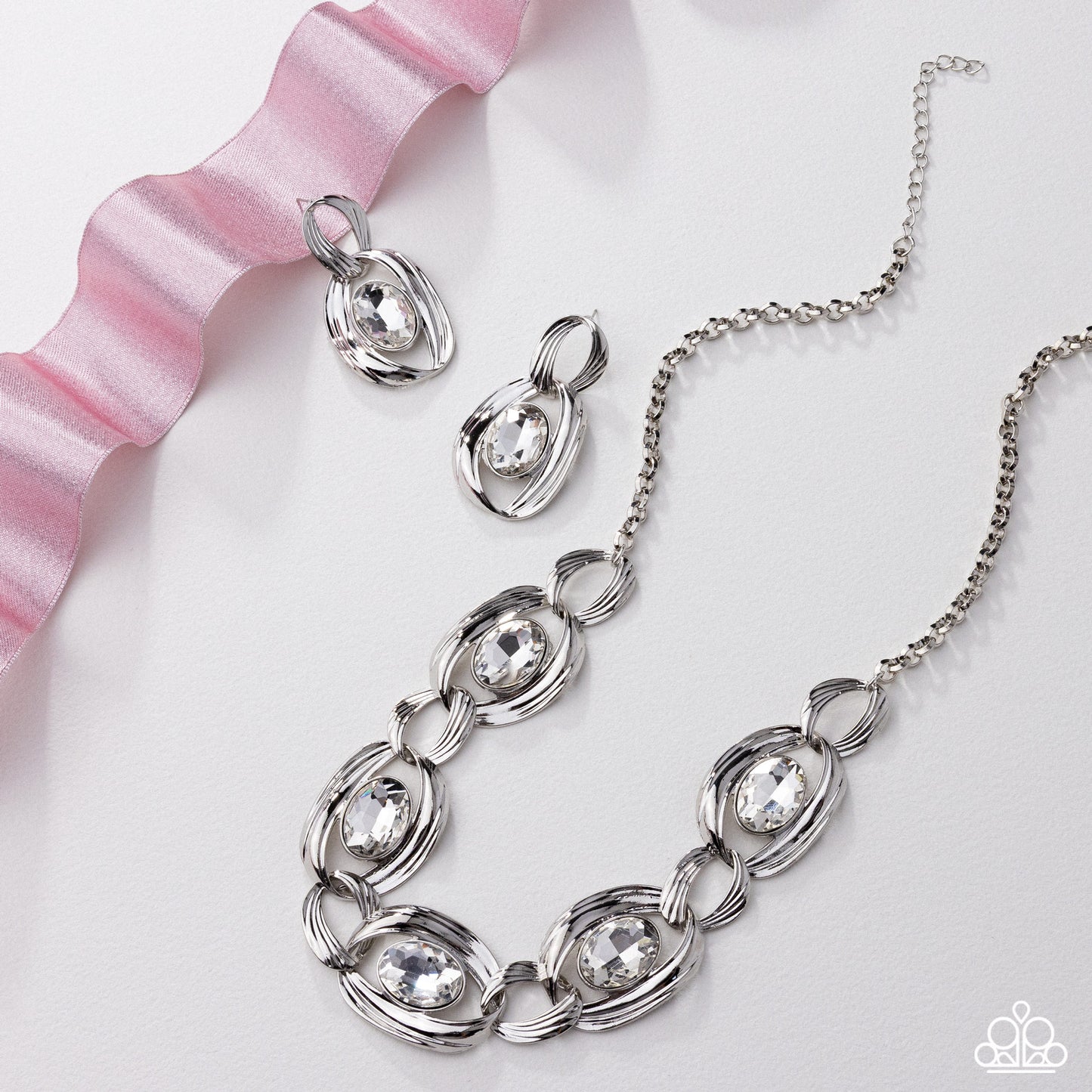 Ambitious Ambiance - White Necklace - Fiercely 5th Avenue December 2025 - Paparazzi Accessories