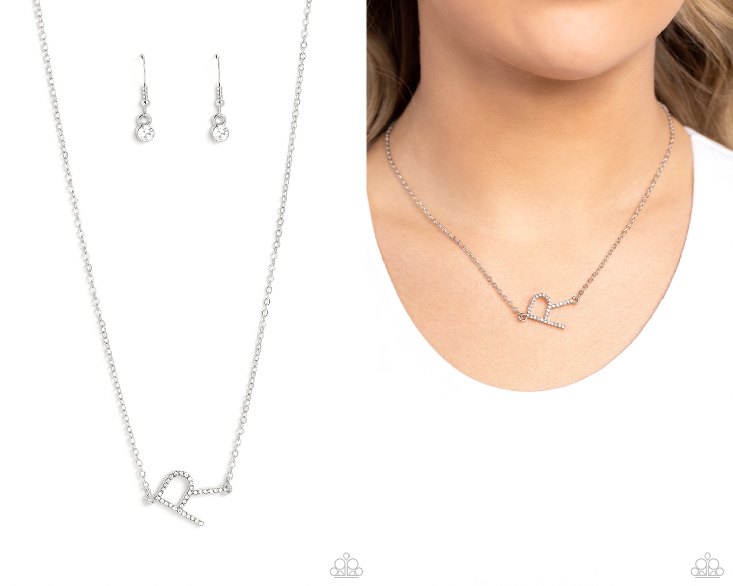 INITIALLY Yours - R - White Necklace - Paparazzi Accessories