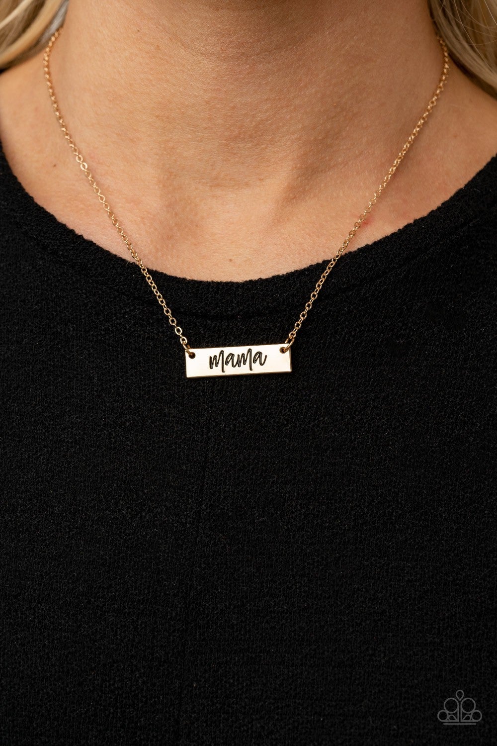 Blessed Mama - Gold Bar Necklace - Paparazzi Accessories