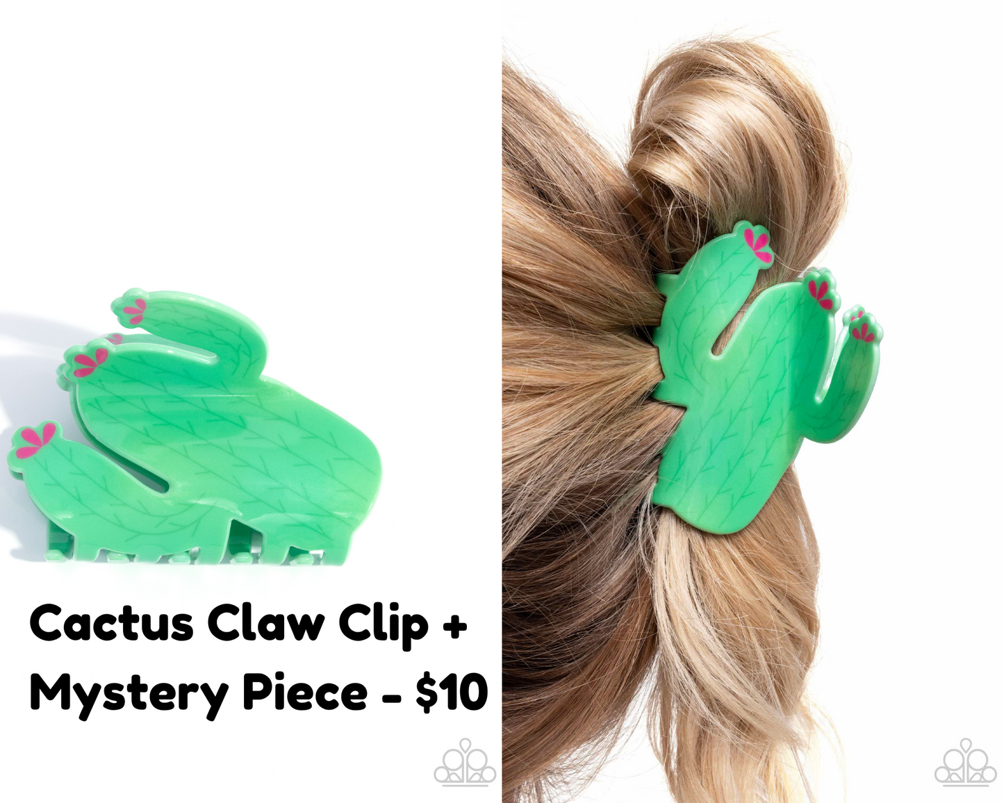 Cactus Clip - Green Acrylic Claw Clip + One Mystery Piece - Paparazzi Accessories